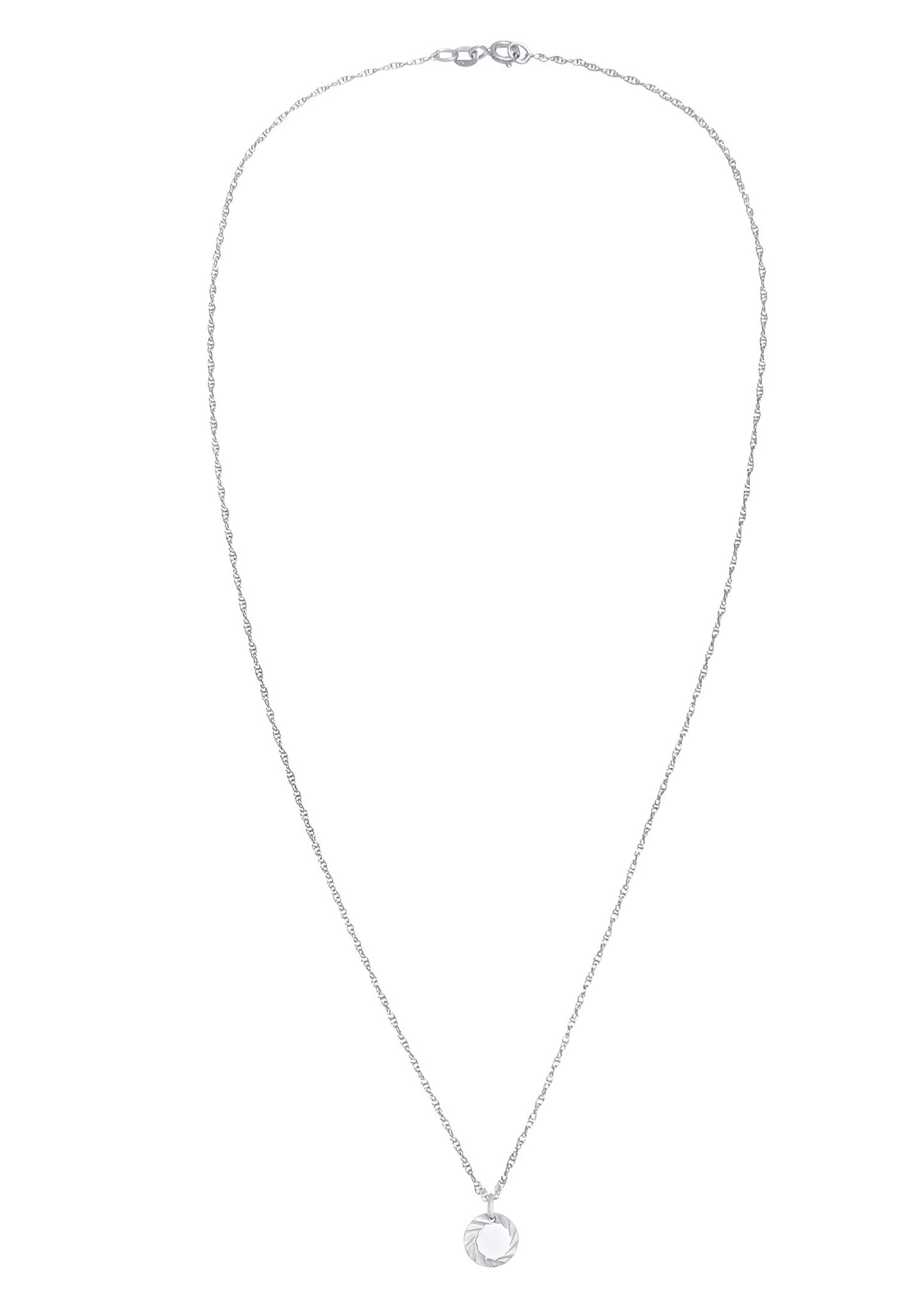Elli Kette mit Anhänger »Disc Rund Vintage Look Gedreht 925 Silber«