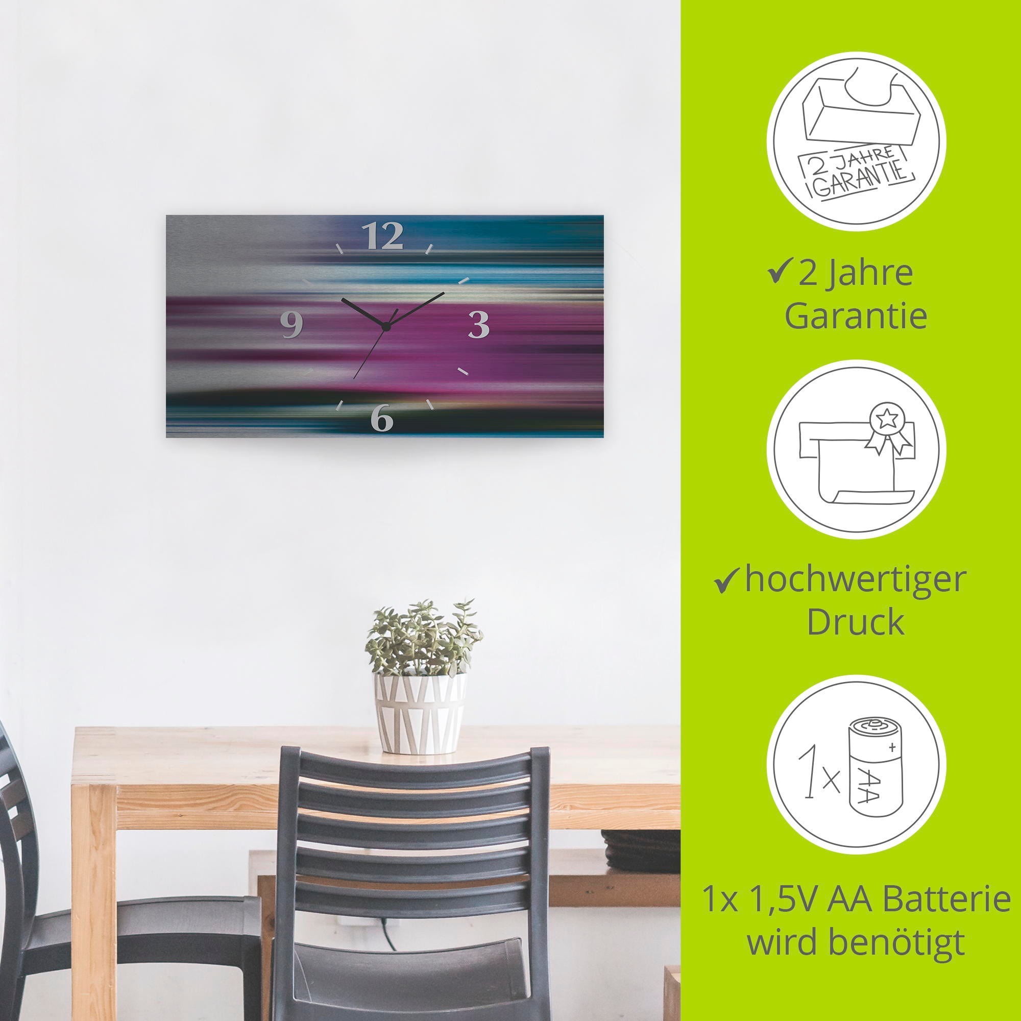 Artland Wanduhr »Verzerrte Figuren - Abstrakt« wahlweise mit Quarz- oder Funkuhrwerk, lautlos ohne Tickgeräusche