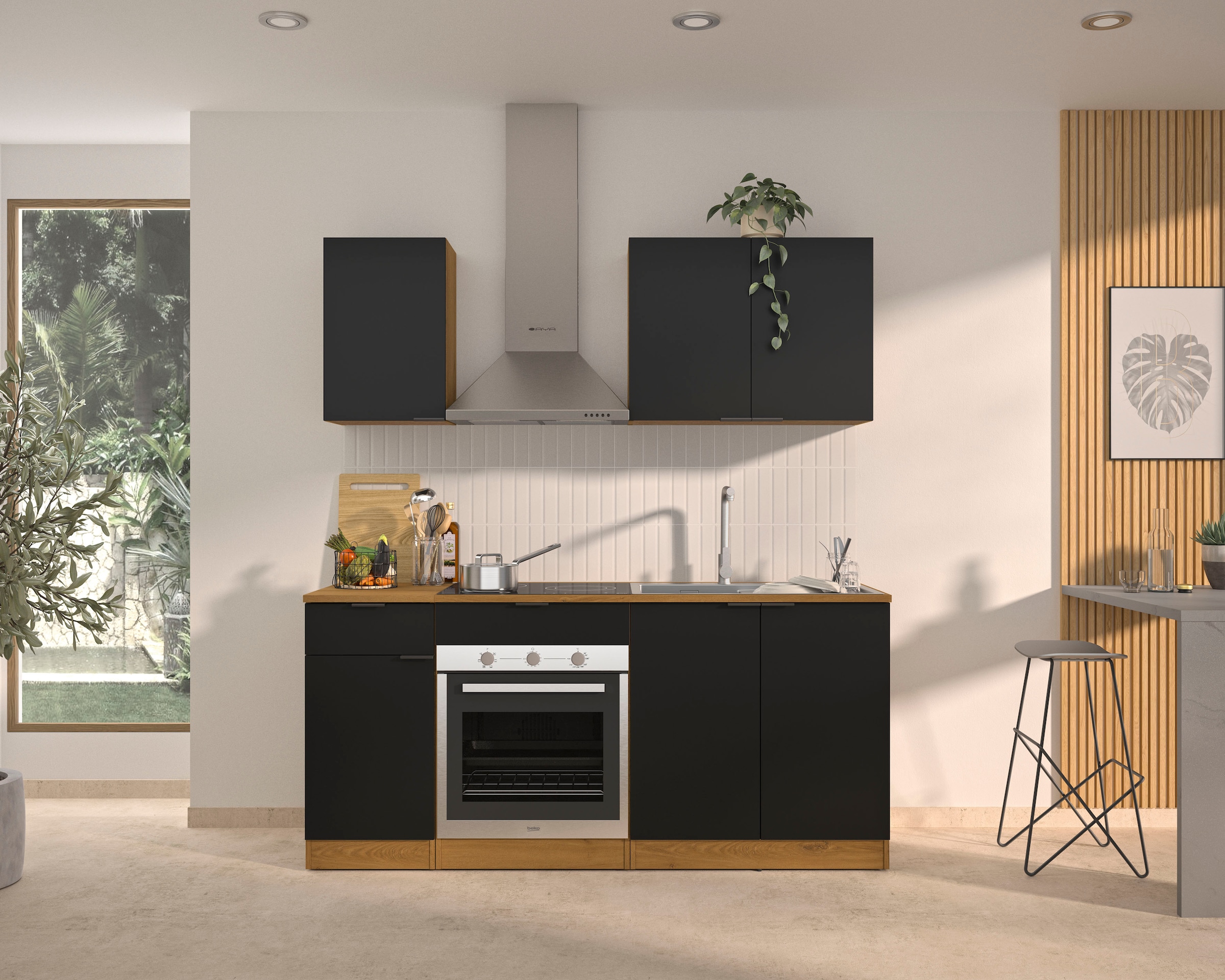 Gami Küchenzeile »180 cm EDEN ohne E-Geräte« melaminbeschichtet, pflegeleic günstig online kaufen