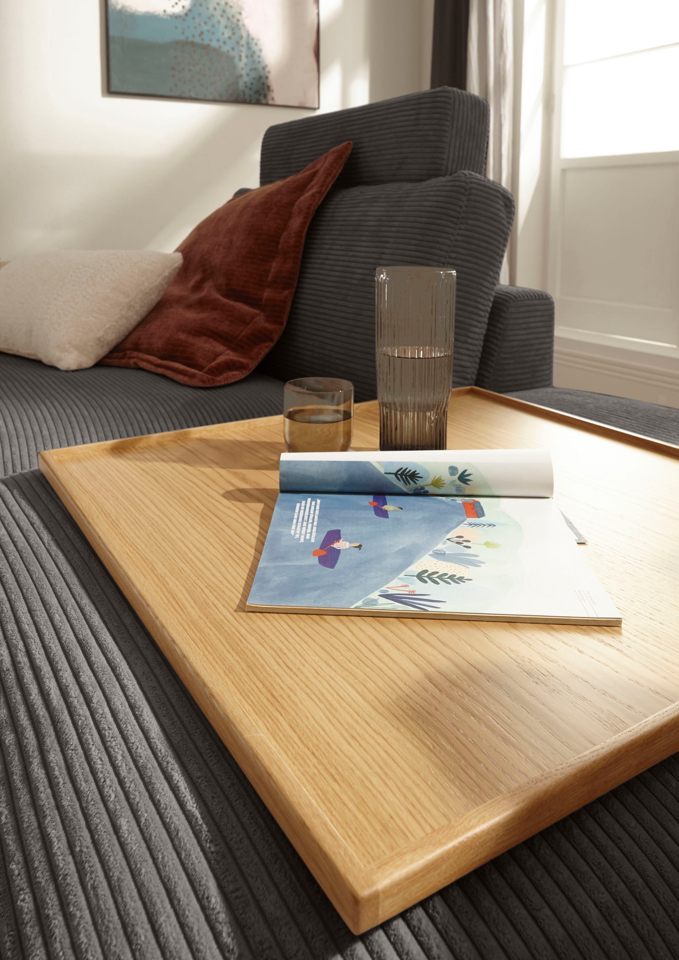 Musterring Wohnlandschaft »Lucia U-Form«, Cord-Bezug, inklusive Kopfstütze, Gesamtbreite 524 cm