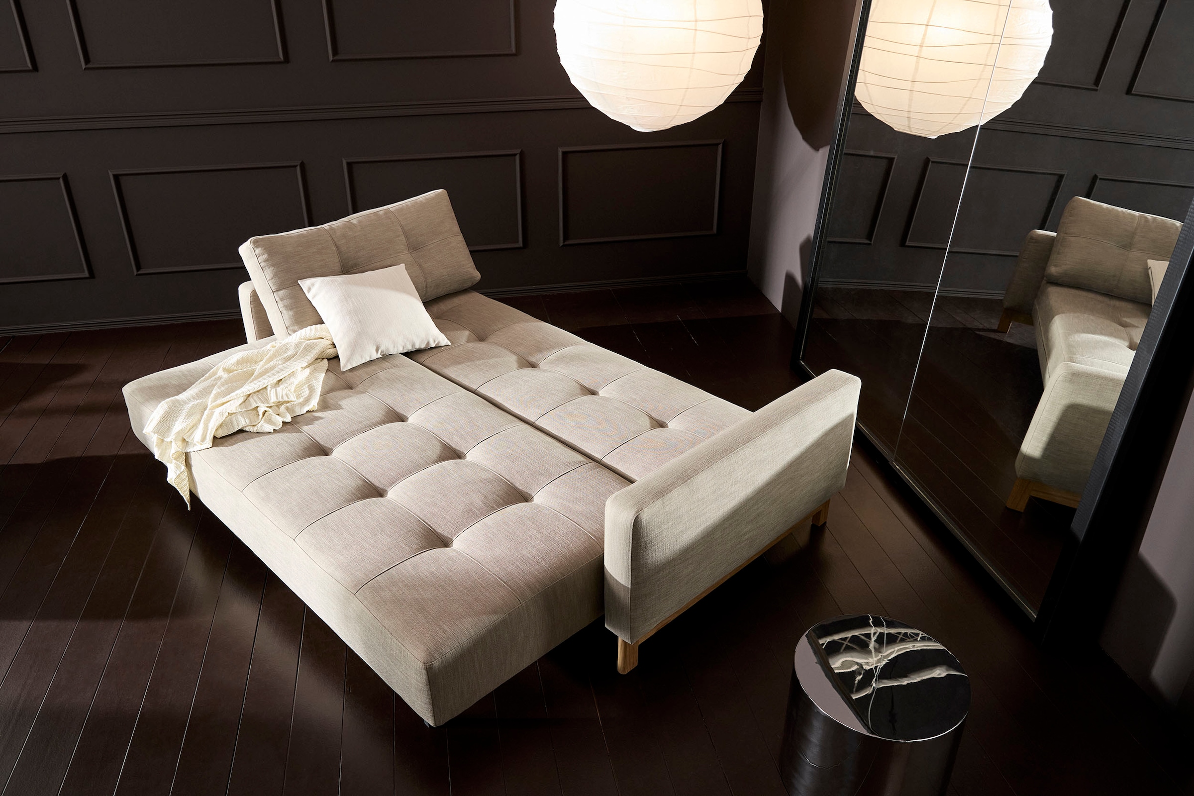 INNOVATION LIVING ™ Schlafsofa »Pyxis, 3-Sitzer Sofa mit extrabreiter Bettfunktion, Skandi-Design« Multifunktionssofa, extrabequem durch Taschenfederkern, Dauerschläfer