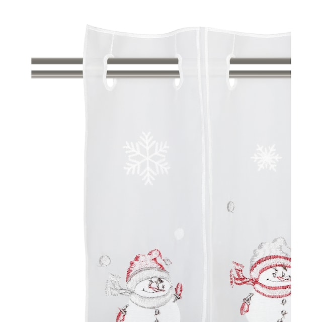 my home Scheibengardine »Snowman«, (1 St.), Transparent, Voile, Polyester  bequem und schnell bestellen