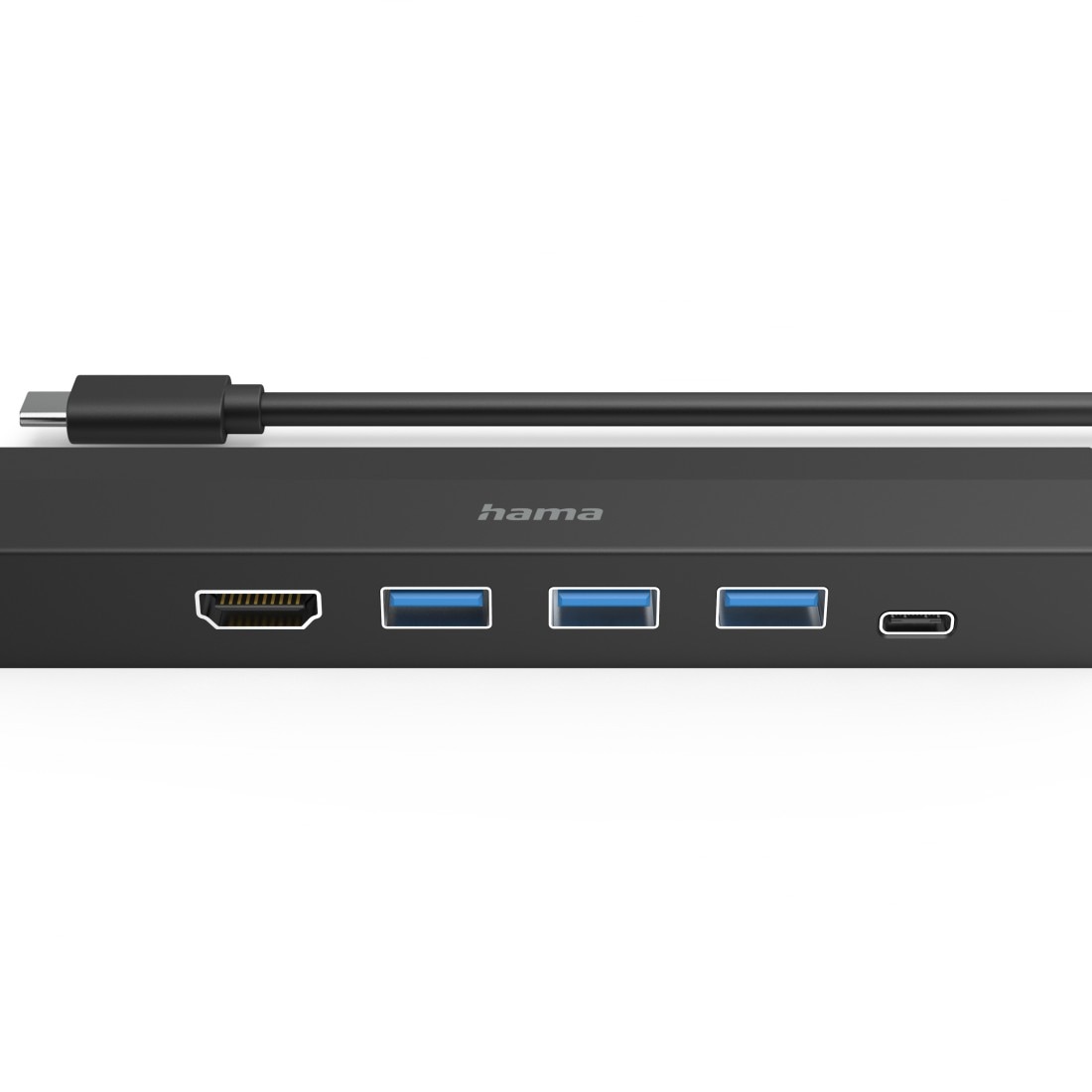 Hama USB-Adapter »USB-C Multiport Hub für Laptop mit 6 Ports, USB-A, USB-C, HDMI, LAN«, USB-C zu USB Typ A-USB-C-HDMI-RJ-45 (Ethernet), 15 cm, Laptop Dockingstation, kompakt, schwarz