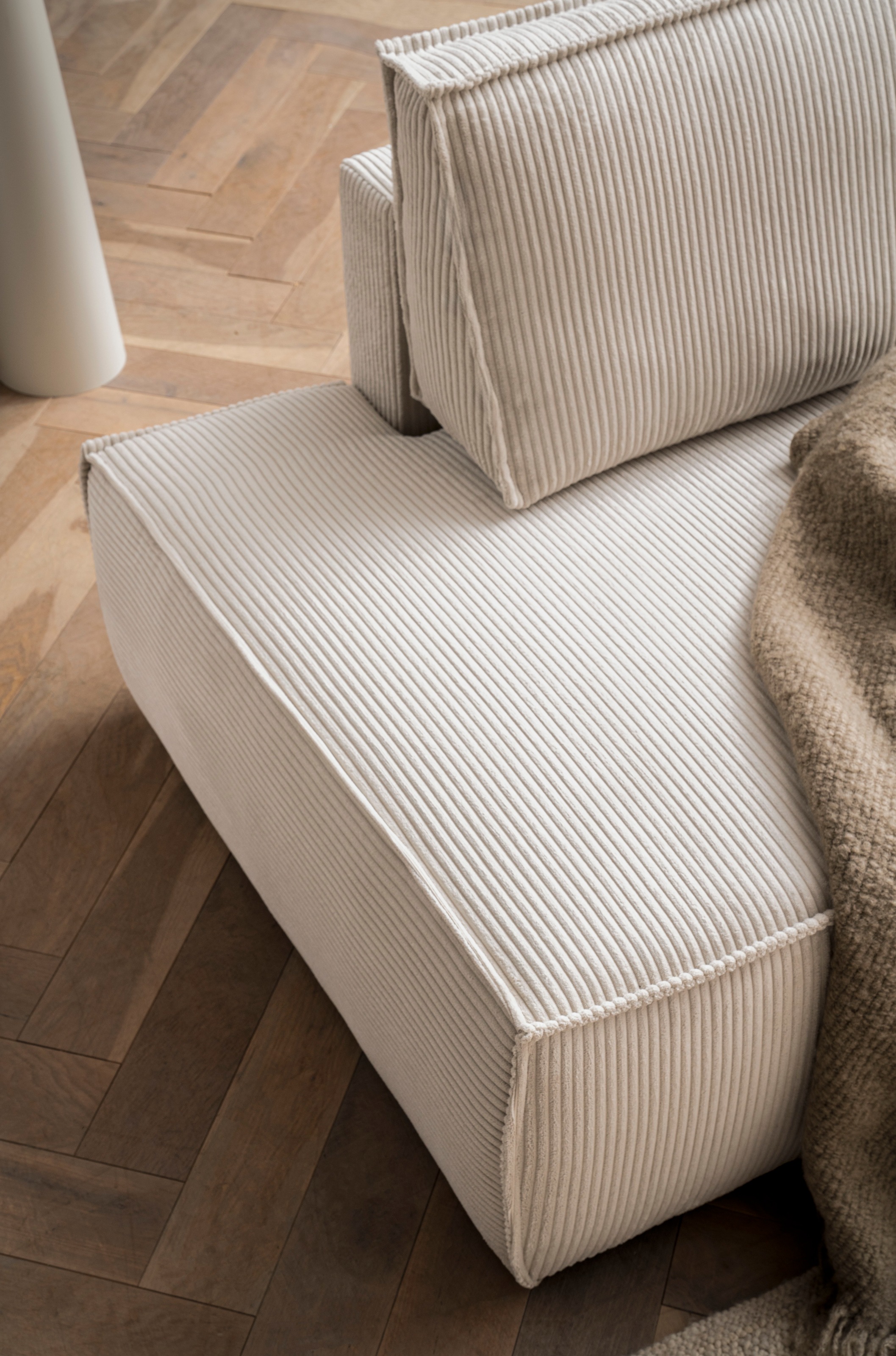 Home affaire Ecksofa »SHERWOOD, Schlafsofa in L-Form offen (275cm), Cord, Leinenoptik«, Schlaffunktion und Bettkasten, Kedernaht, hoher Sitz- & Liegekomfort