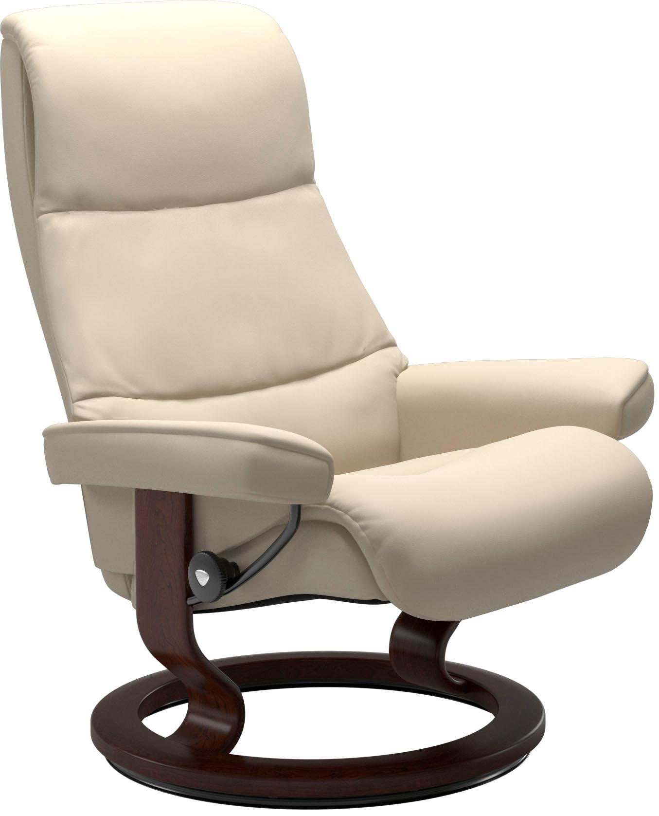 Stressless® Relaxsessel »View«, (Set, Relaxsessel mit Hocker), mit Classic Base, Größe M,Gestell Braun
