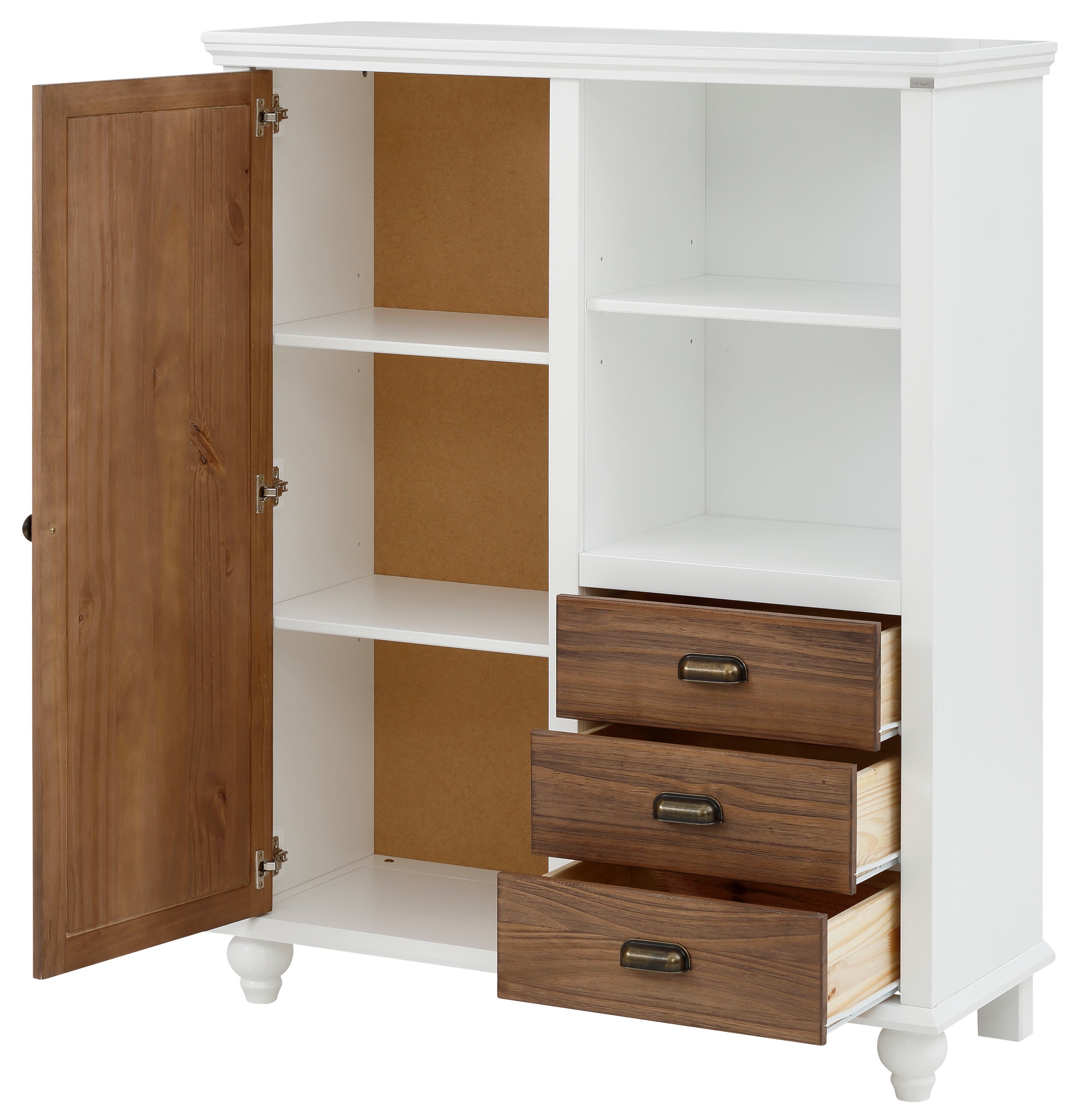 Home affaire Hochschrank »Borey«,  aus Massivholz