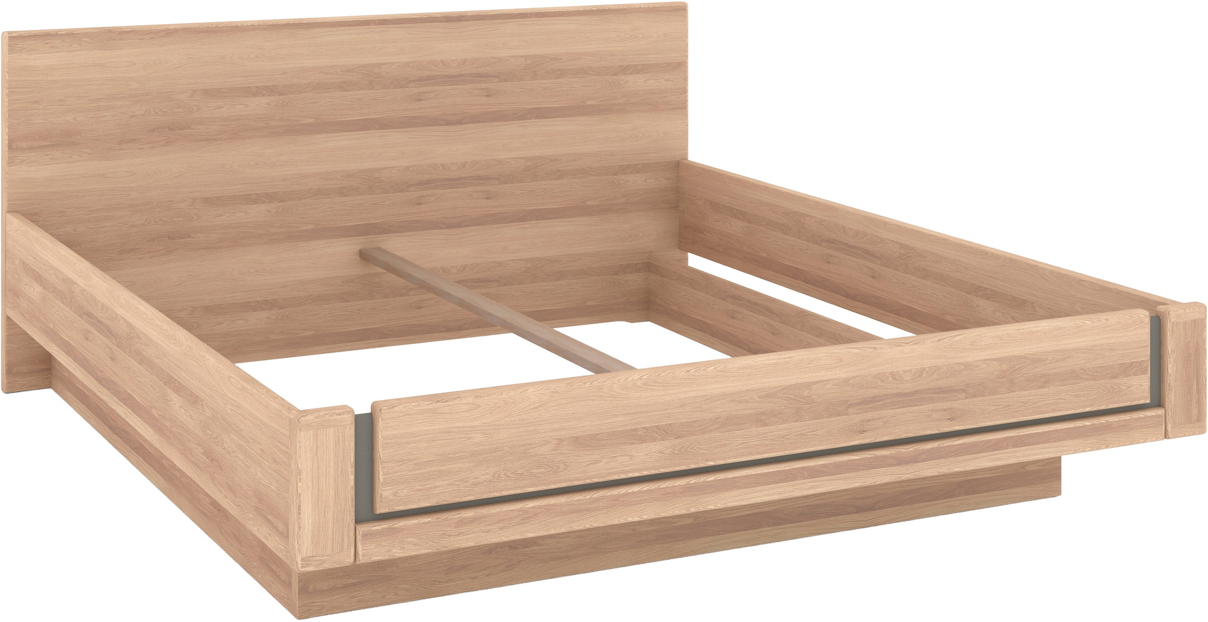 Musterring Holzbett »Sorrent, Bettgestell, Bettrahmen, teilmassiv Eiche«, (MADE IN GERMANY), Eiche teilmassiv, Liegehöhenverstellung, in schwebender Optik