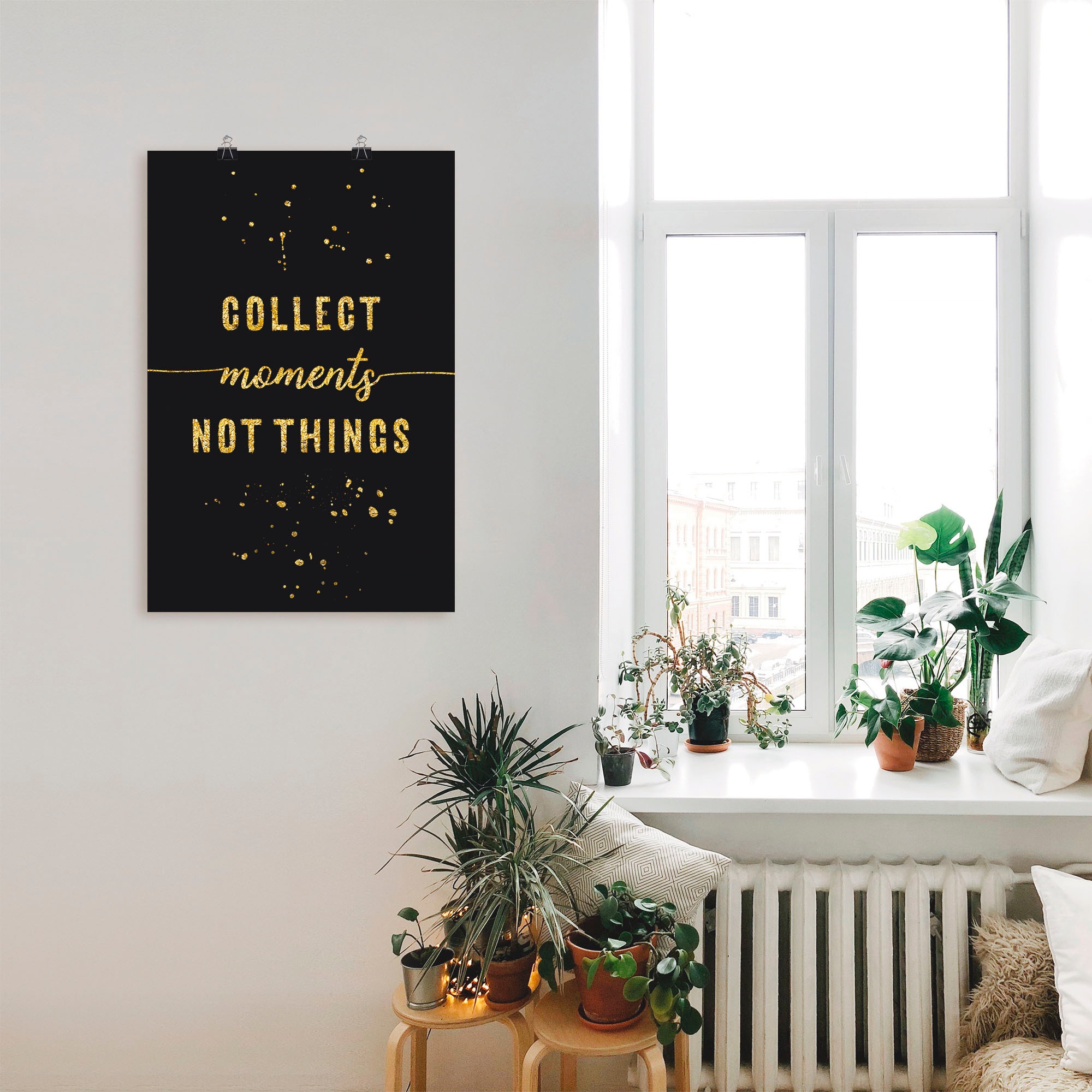 Artland Poster »GOLD Sammle Momente, keine Dinge« Sprüche & Texte 1 Stk. tlg. ohne Rahmen