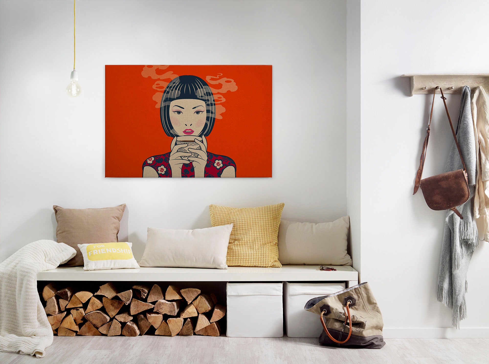Bricoflor Pop Art Leinwand Bild Mit Manga Motiv Japan Wandbild In Orange Fü günstig online kaufen