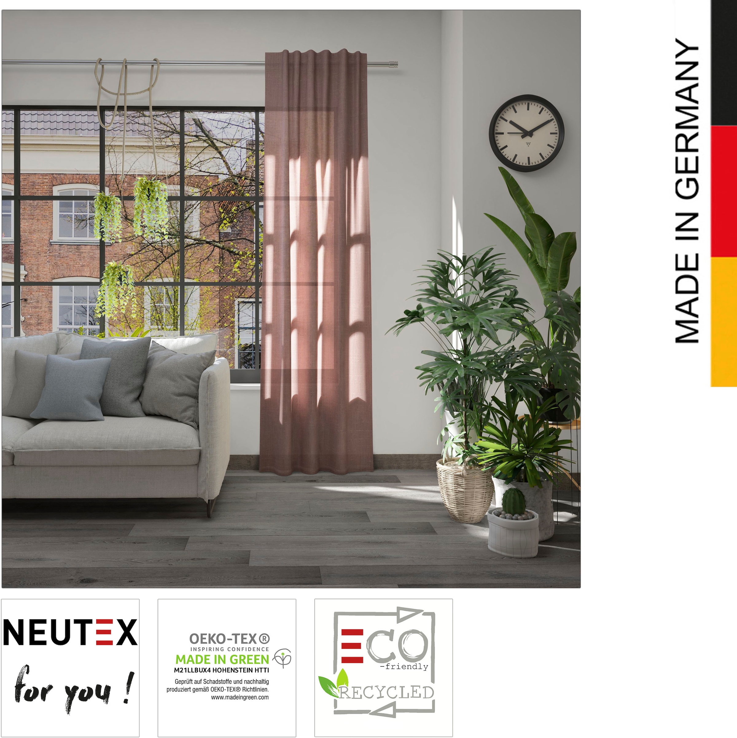 bestellen (1 Vorhang »Leon nachhaltig you! St.), Eco«, for Neutex