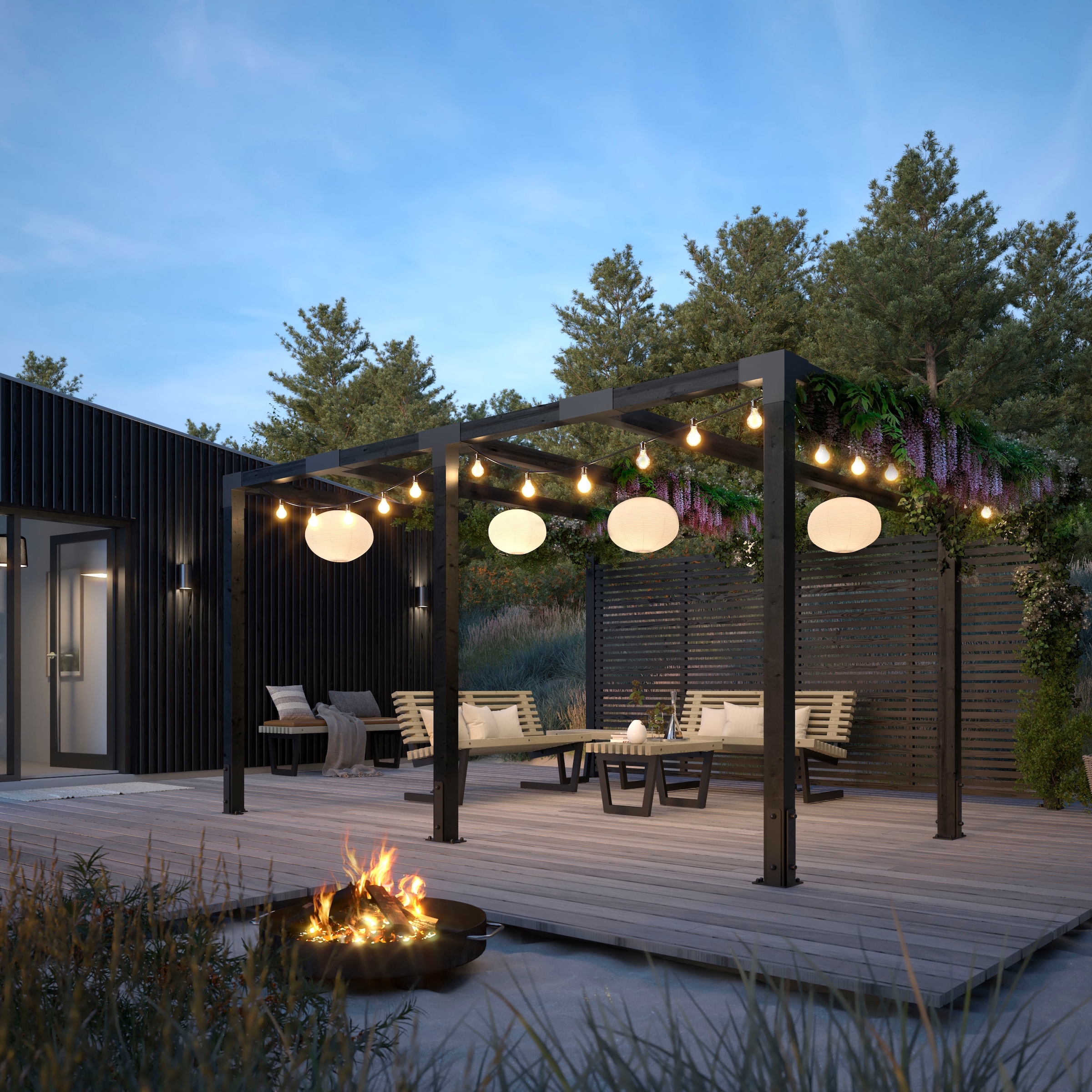 PLUS Pergola »Cubic«, inkl. Tokyozäunen