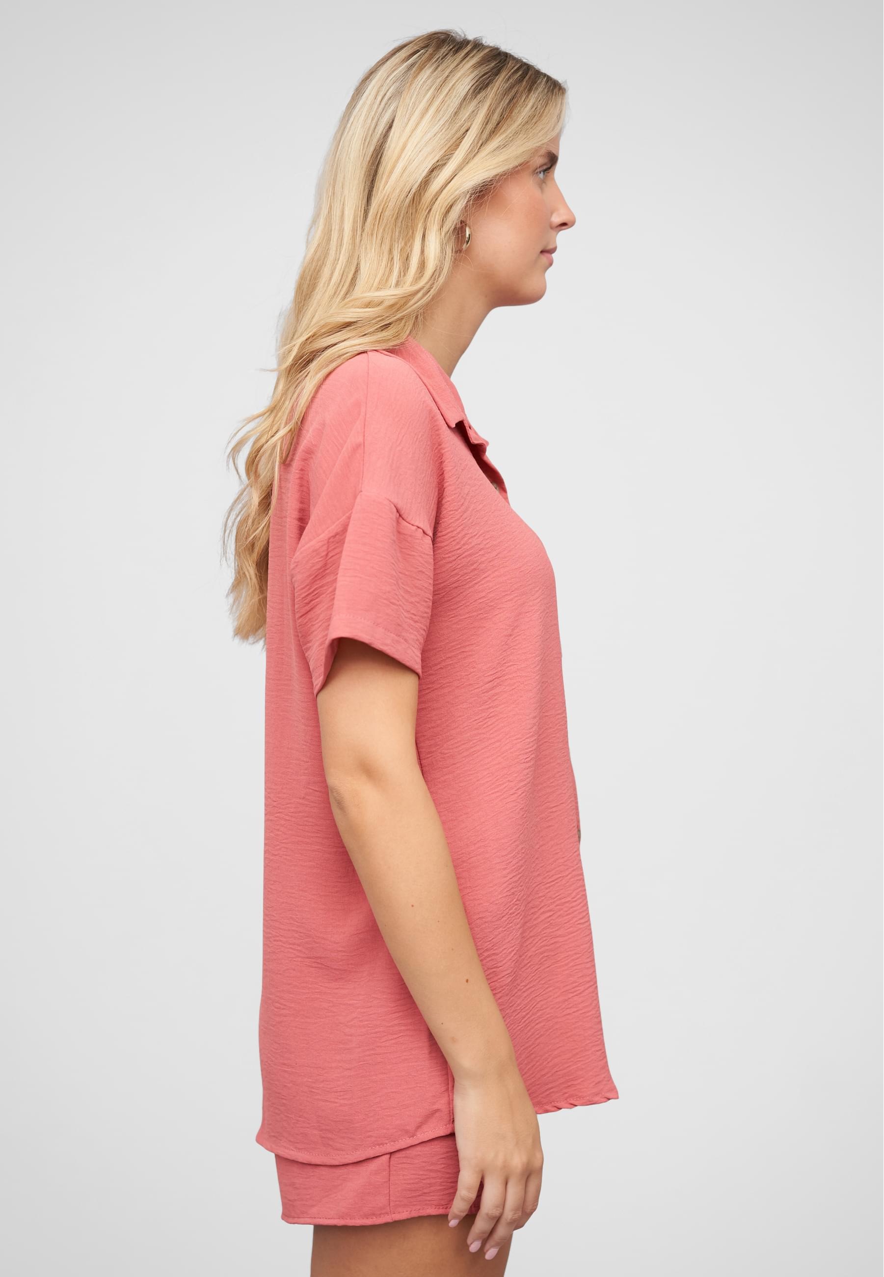 CLOUD 5IVE Langarmhemd »CLOUD 5IVE Musselin Kurzarm Hemd mit Knopfleiste und Brusttasche«