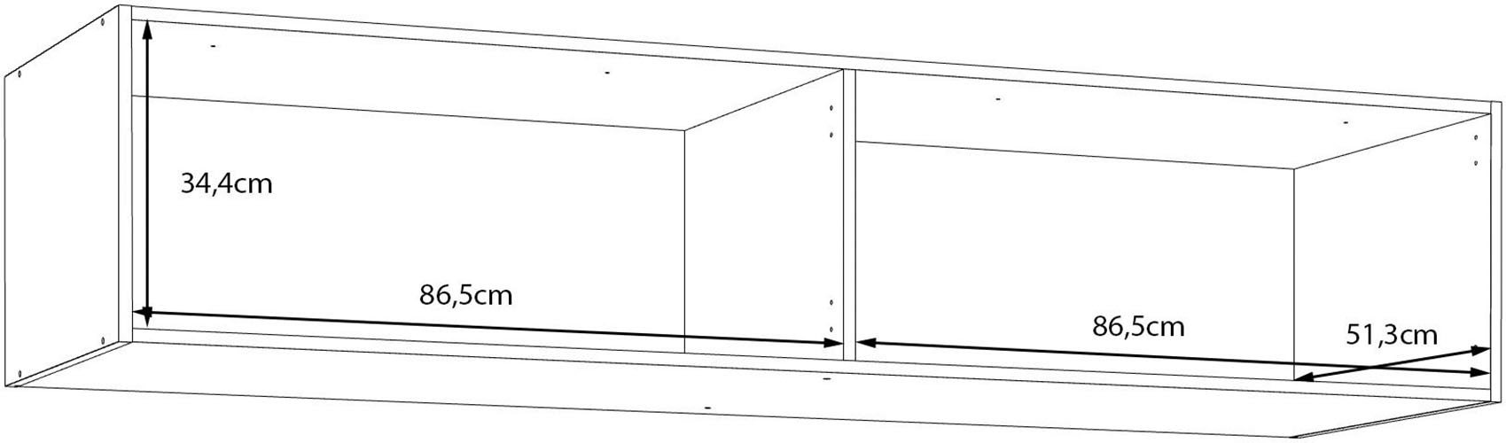 FORTE Schrankaufsatz Schrankaufsatz, Stauraum, 4 Türen, Raumnutzung