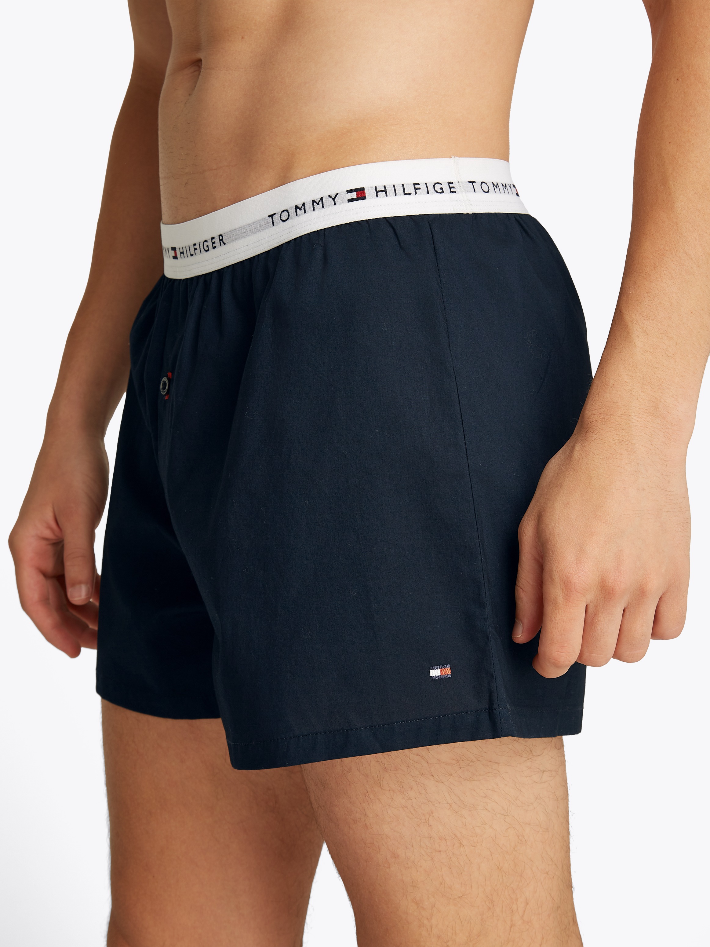 Tommy Hilfiger Underwear Webboxer »2P WOVEN BOXER«, (Packung, 2 St., 2er), mit Logobund