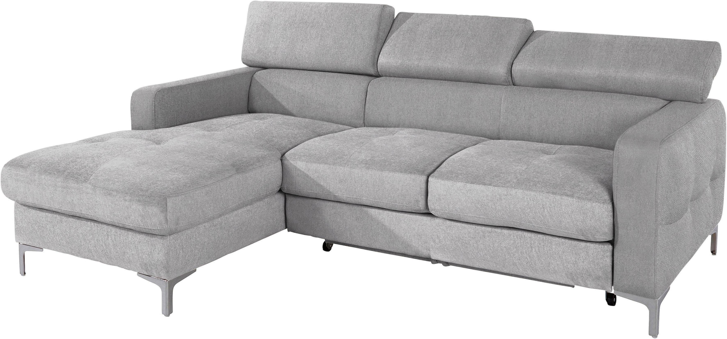 COTTA Polstergarnitur »Sammy L-Form«, (Set), Set bestehend aus: Ecksofa mit Kopfteilverstellung & Hocker