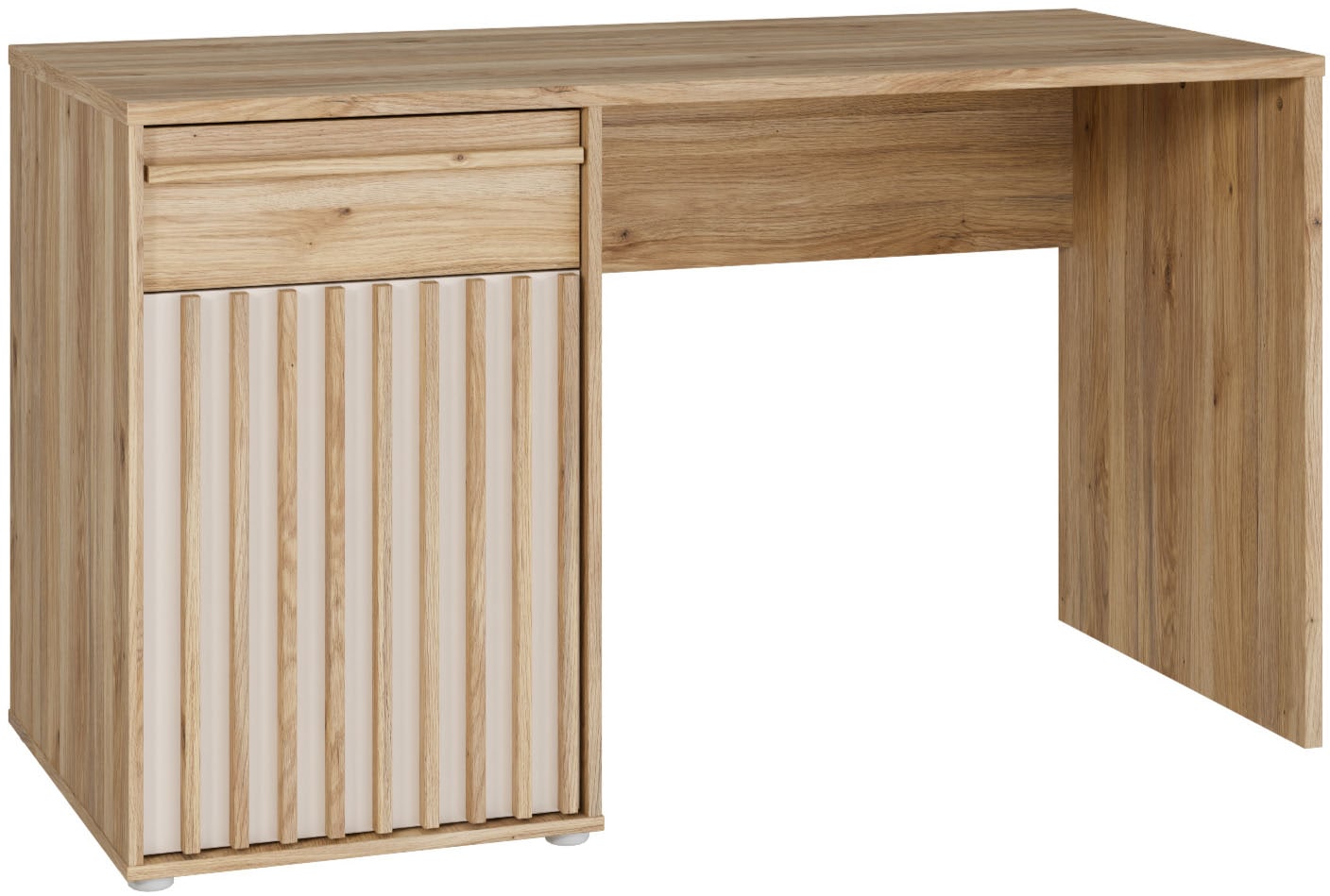 FORTE Schreibtisch »Soft Close und Vollauszug, viel Stauraum, in 2 Farben erhältlich« B/H/T 130/76/60 cm/Schubkasten mit Vollauszug