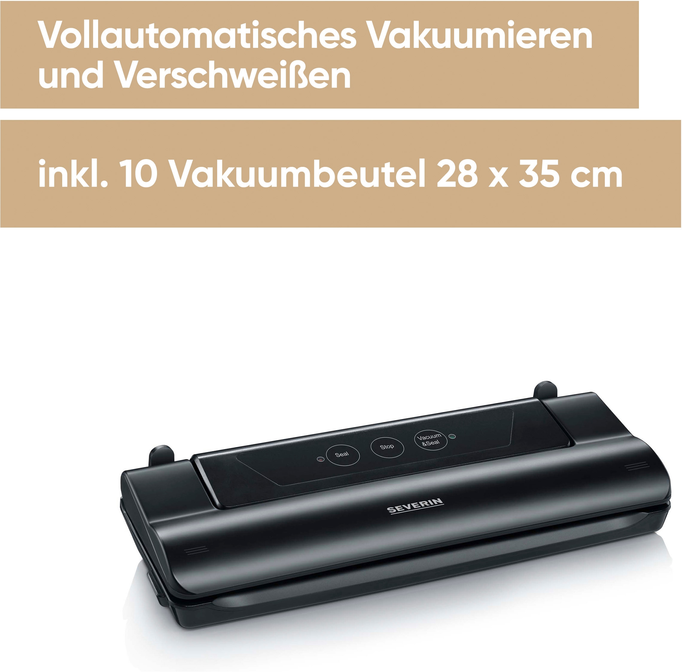 Severin Vakuumierer »FS 3610« 110 W automatisches Vakuumieren + Verschweißen, inkl. 10 Beutel 28 x 35 cm