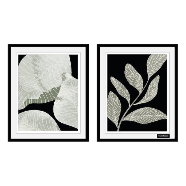 Bruno Banani Bild mit Rahmen »Eukalyptus - Gerahmter Digitaldruck - Wandbild«,  (2er-Set), 2x 30x40 cm - Holzrahmen - Dekoration - Weißer Rahmen auf Raten  kaufen