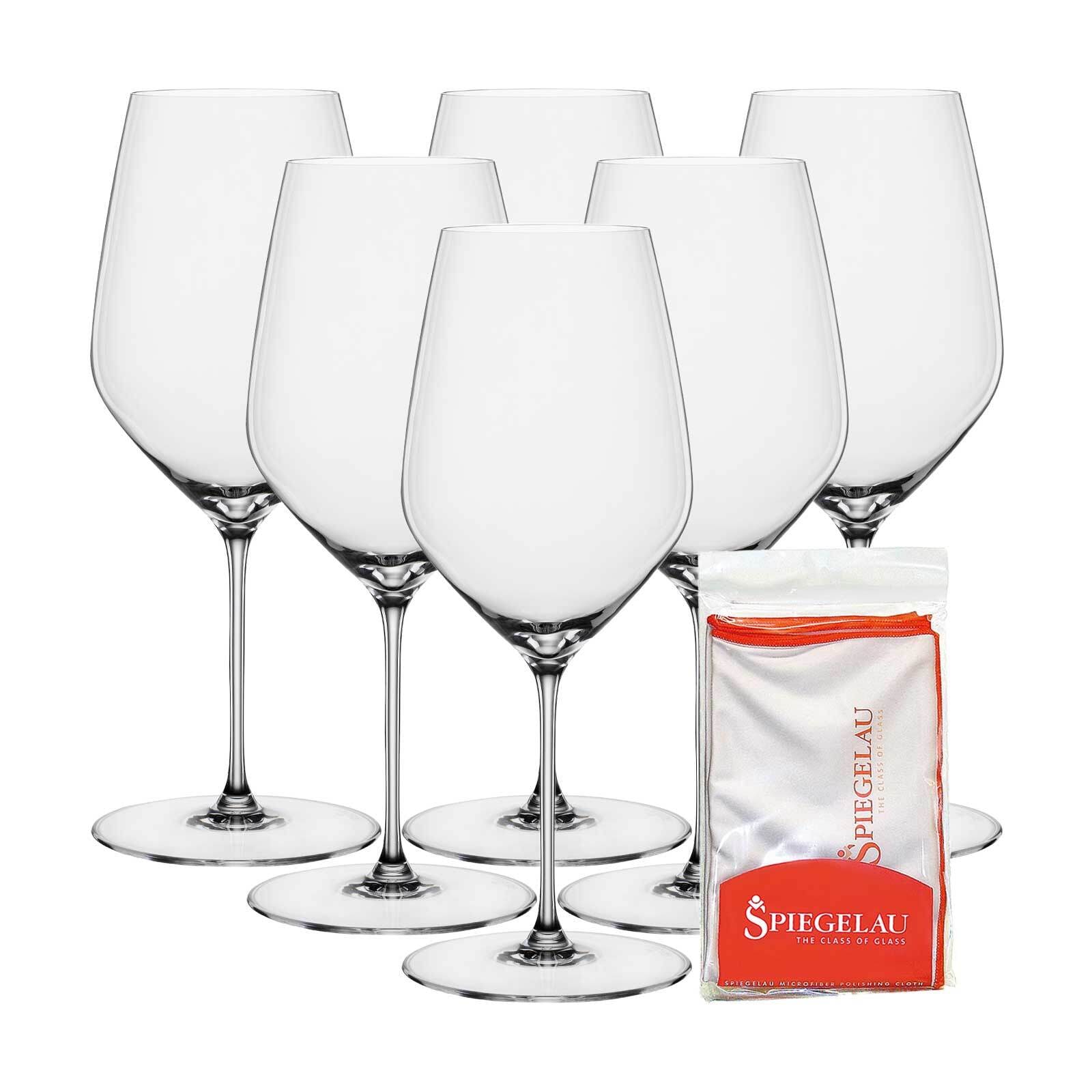 SPIEGELAU Rotweinglas »Bordeauxgläser + Poliertuch Hi-Lite 650 ml 6er Set t günstig online kaufen