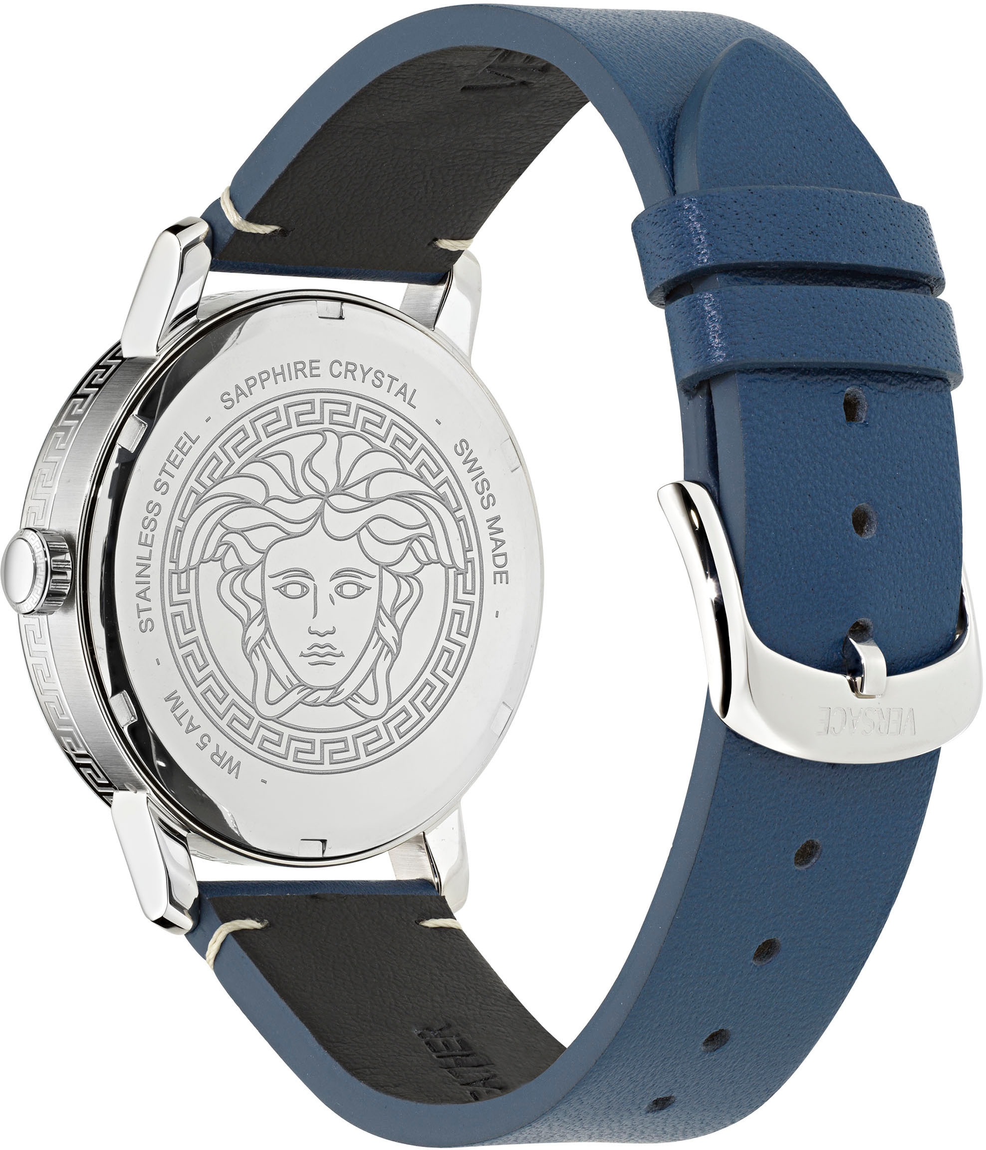 Versace Quarzuhr »V-HELIX«, Armbanduhr, Herrenuhr, Swiss Made, Saphirglas, Lederarmband, analog