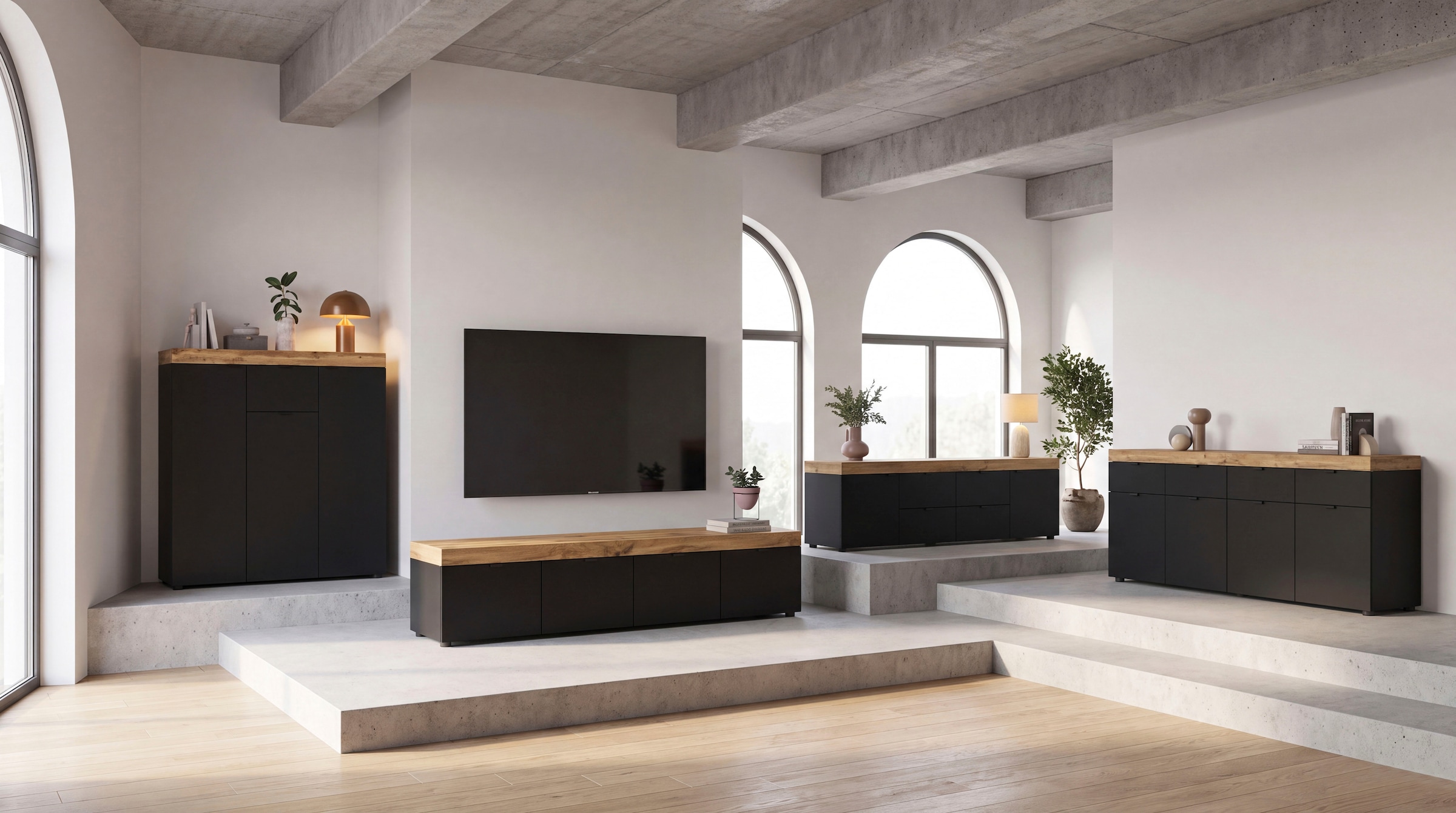 OTTO home Highboard »MAMBO II, Breite 105cm, 3 Türen, 1 Schubkasten, 9 Fächer« 1 Stk. tlg. Kommode, Sideboard, Wohnzimmer, Schlafzimmer