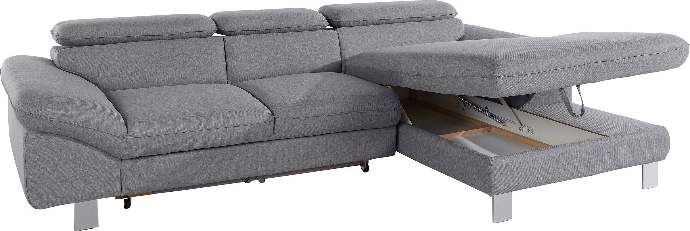 COTTA Polstergarnitur »Driver L-Form«, (Set, 2 tlg.), Set bestehend aus: Ecksofa mit Kopfteilverstellung & Hocker