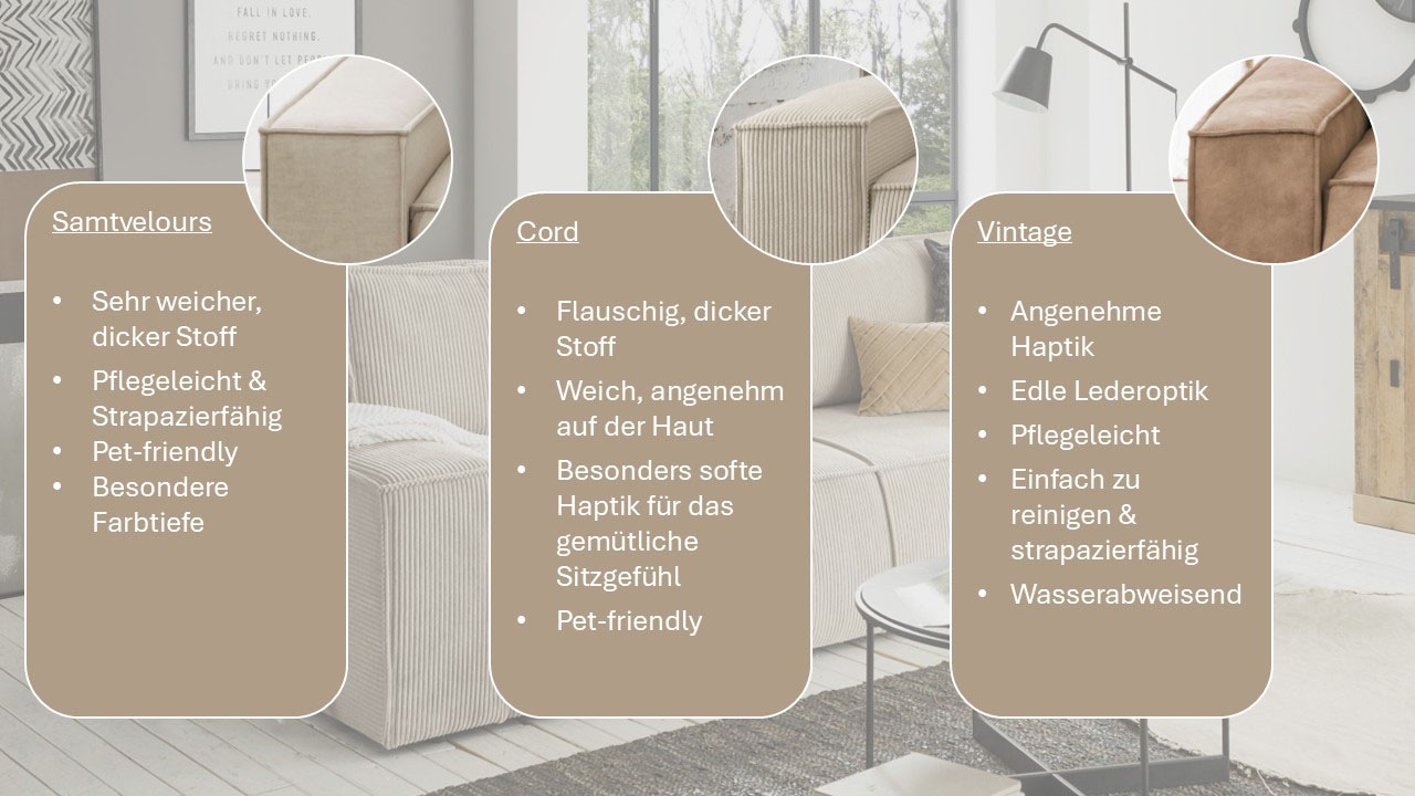 Home affaire 3-Sitzer »SHERWOOD Schlafsofa (257cm) Cord, Samtvelours, Vintage-Lederoptik« Schlaffunktion mit Bettkasten (ca. 136/200cm)