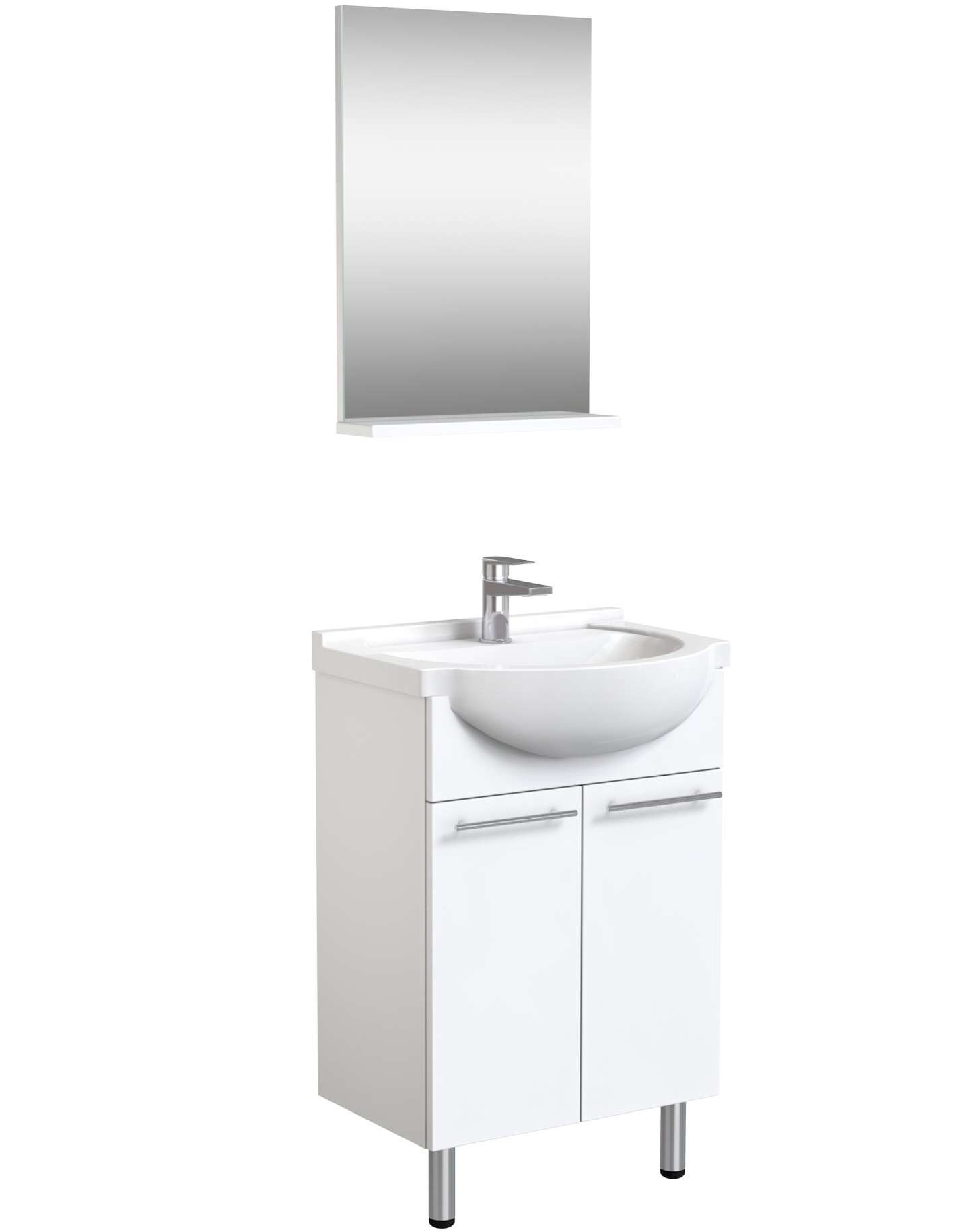 welltime Badezimmer-Set »Quadro« Komplett-Set, Spiegel, Waschtisch incl. Wa günstig online kaufen