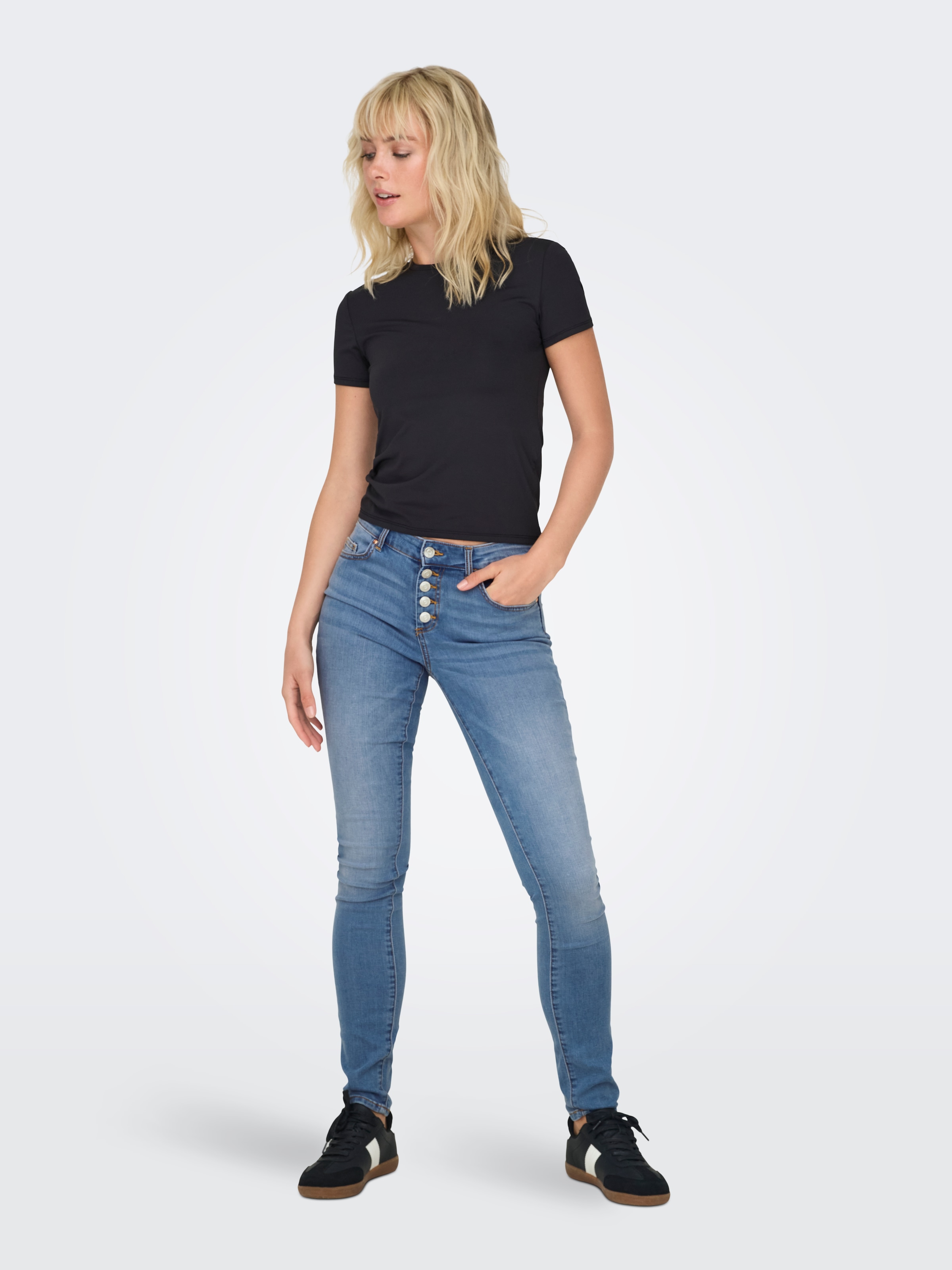 ONLY Skinny-fit-Jeans »ONLHUSH MID SK VIS BUTTON DNM BOX X«