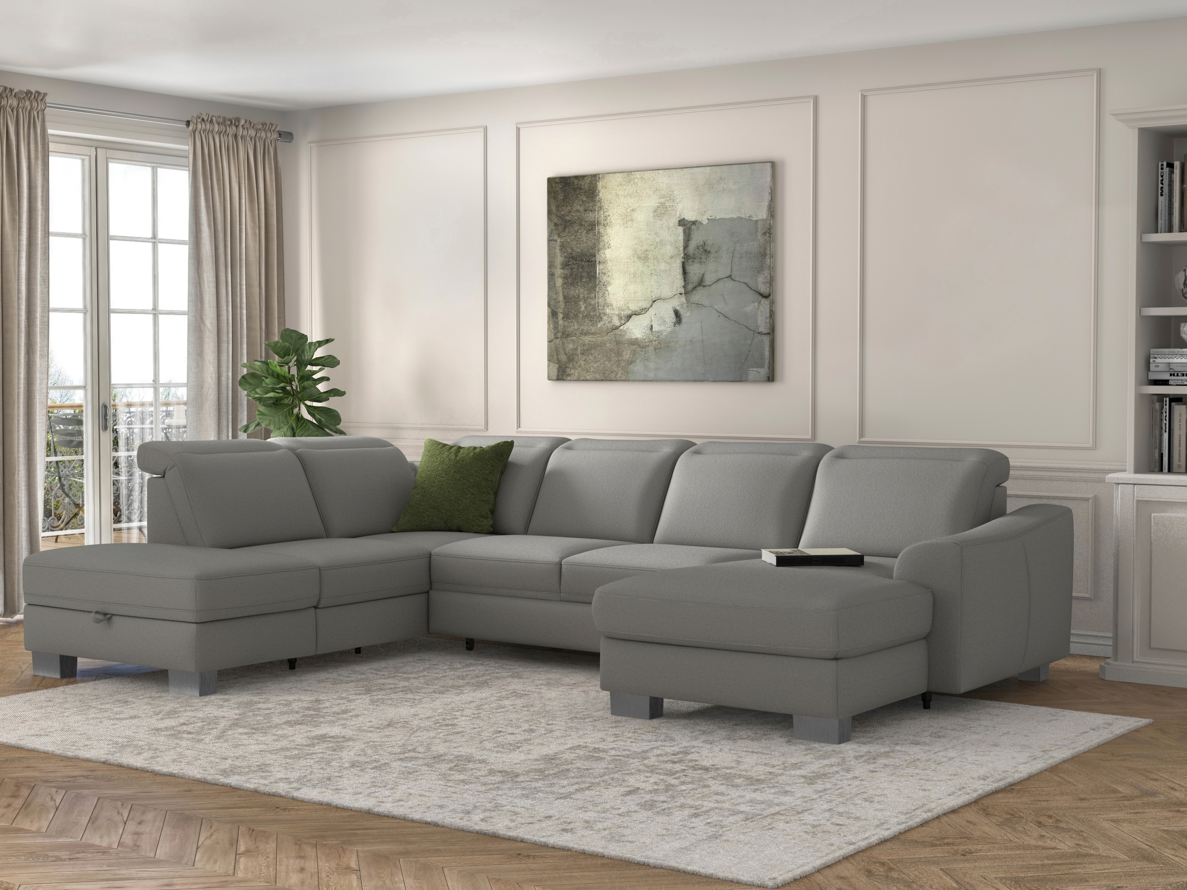sit&more Wohnlandschaft »Dundee U-Form«, mit Federkern und Edelstahlfüßen, günstig online kaufen