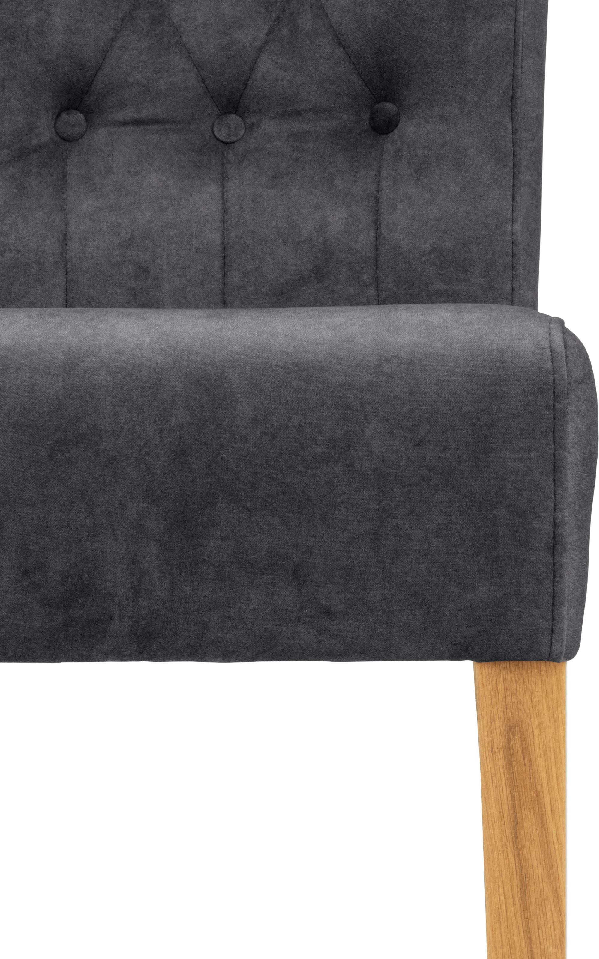 Home affaire Polsterstuhl »Queen«, (Set), 2 St., Samtvelours, Esszimmerstuhl mit Knopfheftung, 2er, 4er oder 6er-Set