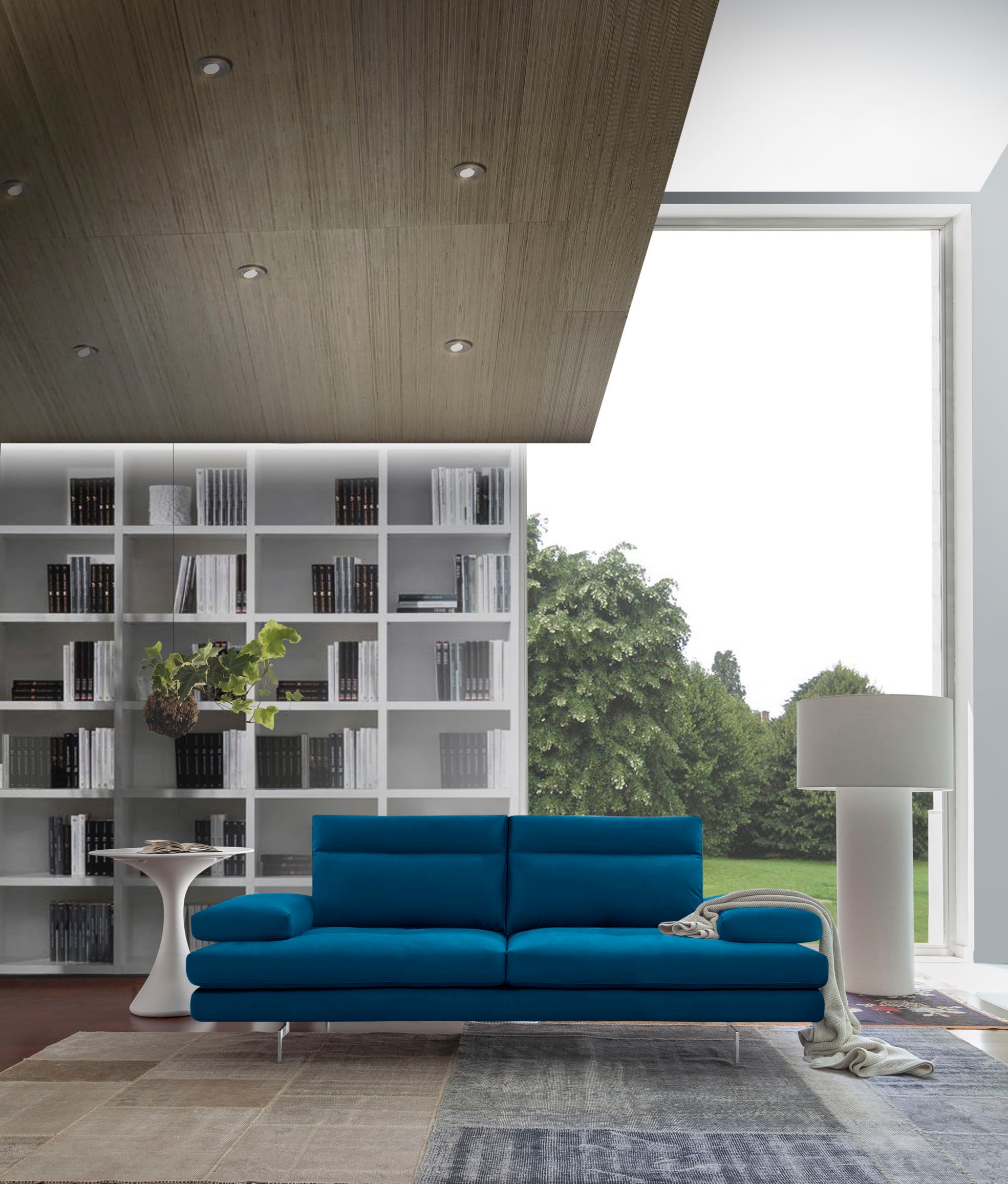 CALIA ITALIA 3,5-Sitzer »Toby Wing, italienisches Designsofa mit erstklassigem Sitzkomfort«, inklusive Sitztiefenverstellung, Füße in Chrom glänzend