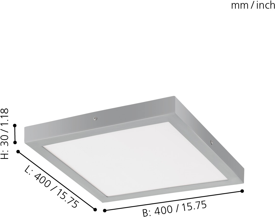 EGLO Aufbauleuchte »FUEVA 1«, 1 flammig, Leuchtmittel LED-Board | LED fest integriert, schlankes Design, nur 3 cm hoch