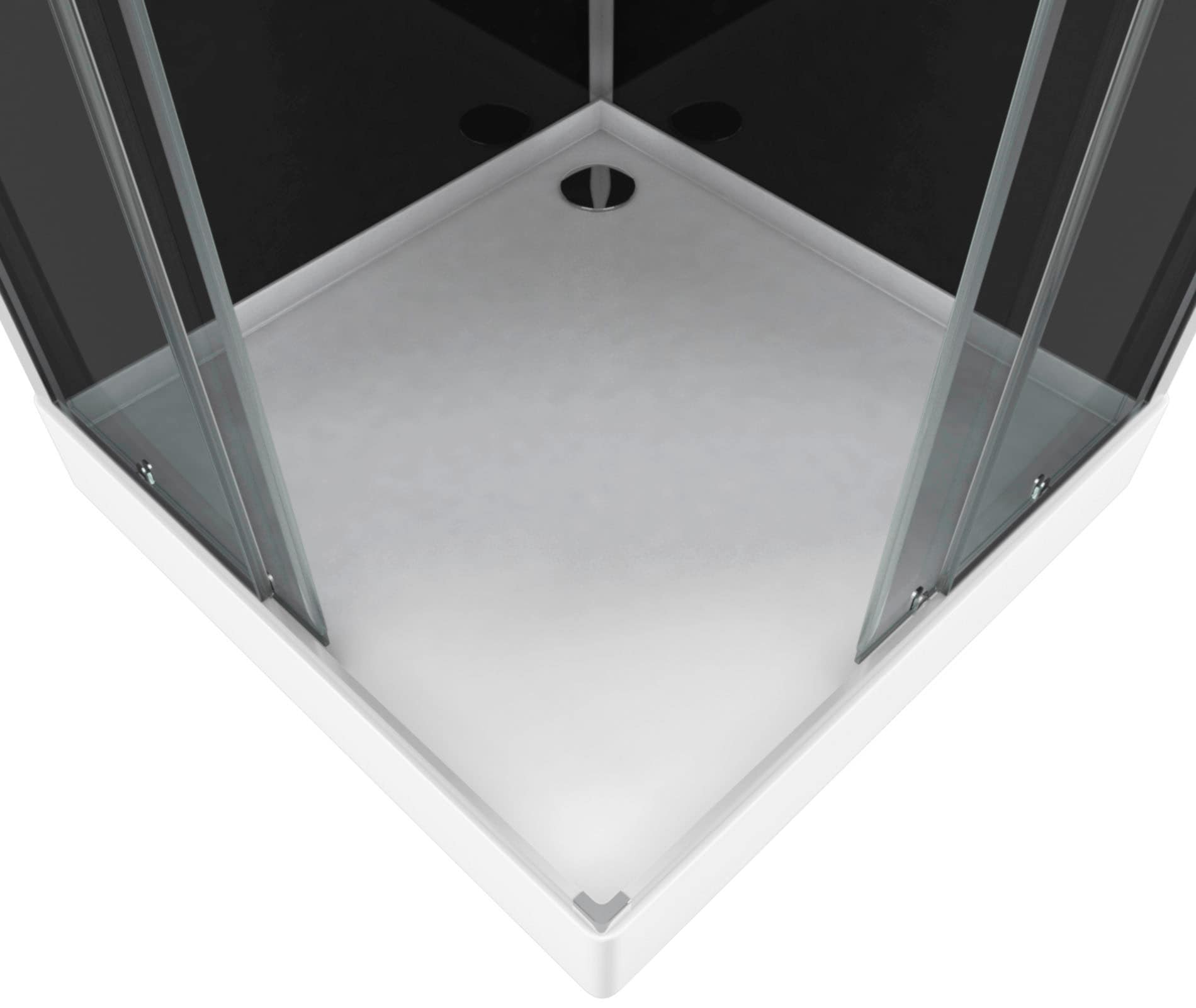 Marwell Komplettdusche »Black Suqare«, 90 x 90 x 210 cm - Eckdusche