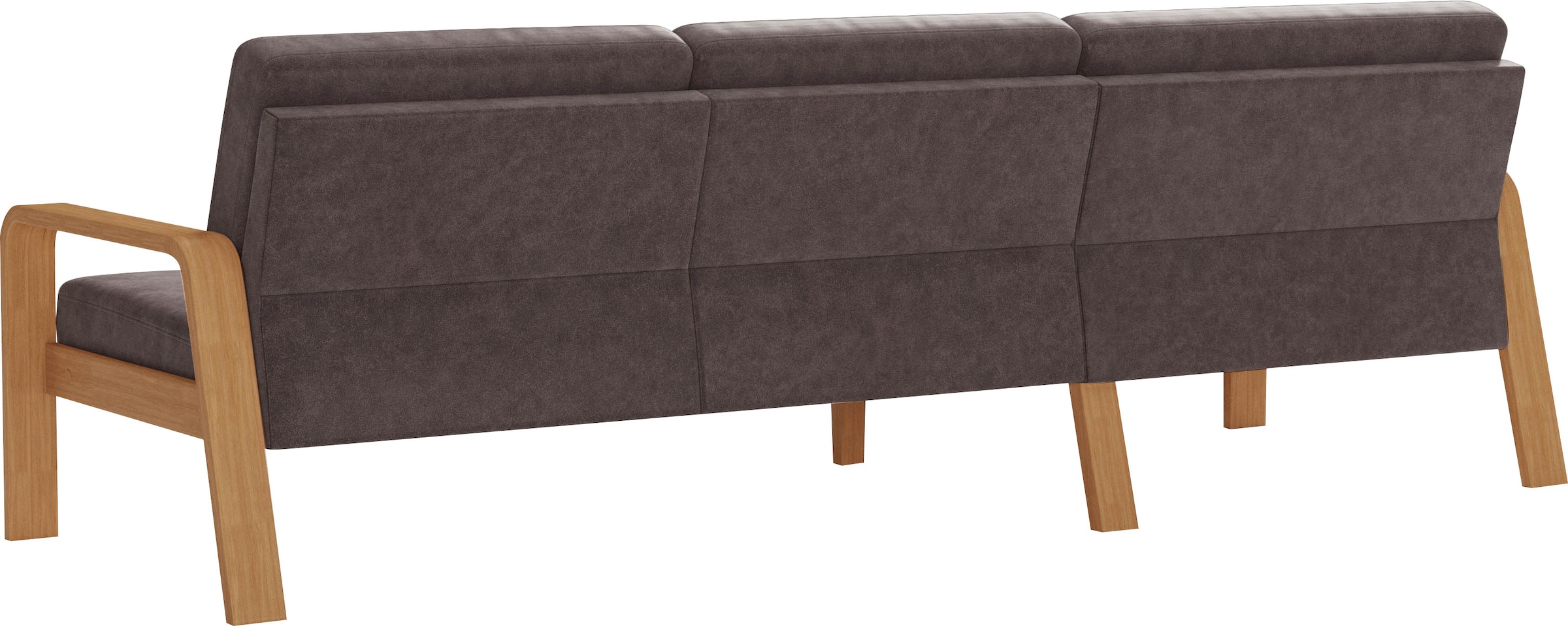 sit&more Ecksofa »Kolding L-Form«, Armlehnen aus eichefarbigem Buchenholz, verschiedene Bezüge und Farben