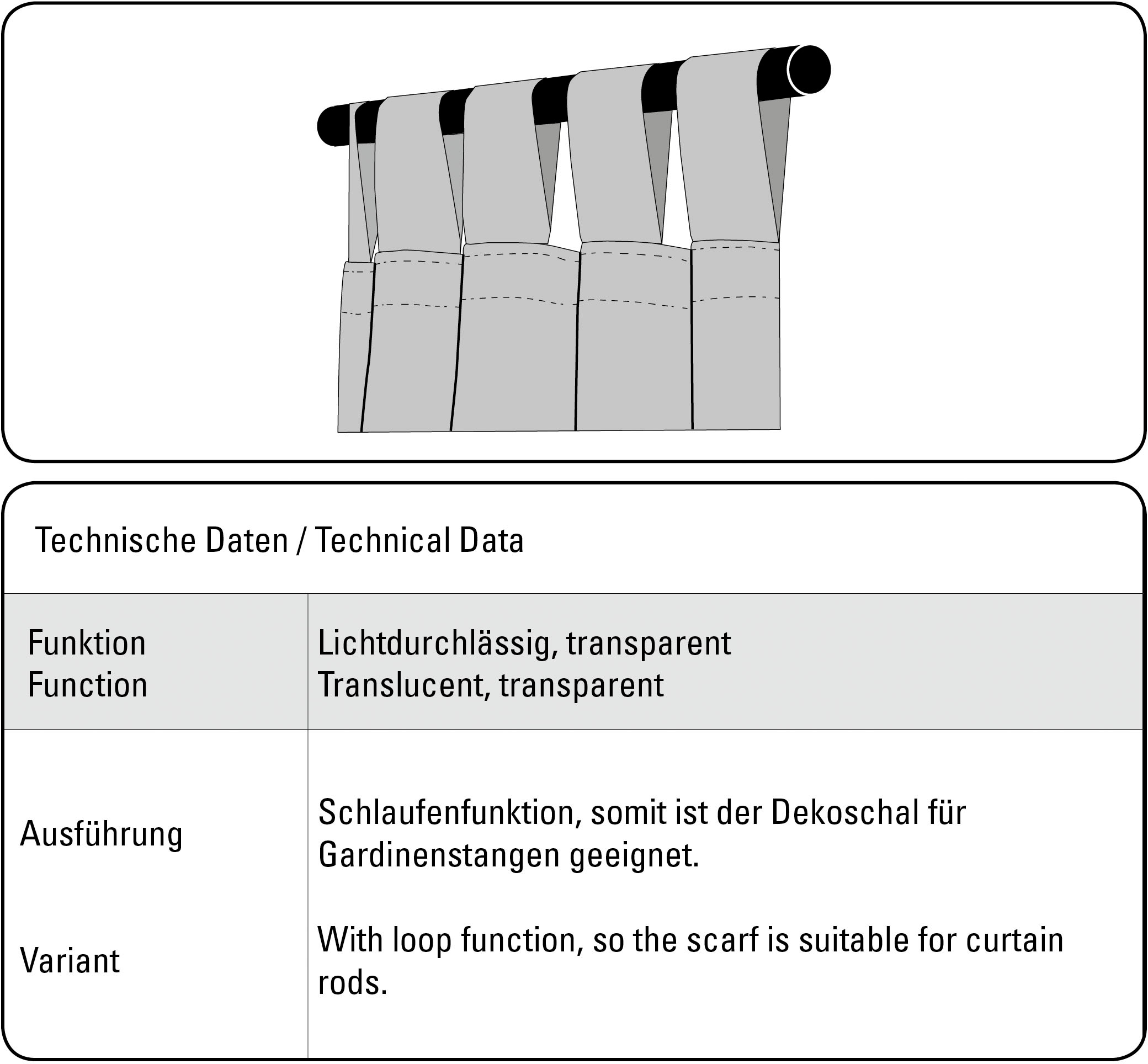 GARDINIA Gardine »Schlaufenschal Webstreifen«, (1 St.), mit Webstreifen Muster