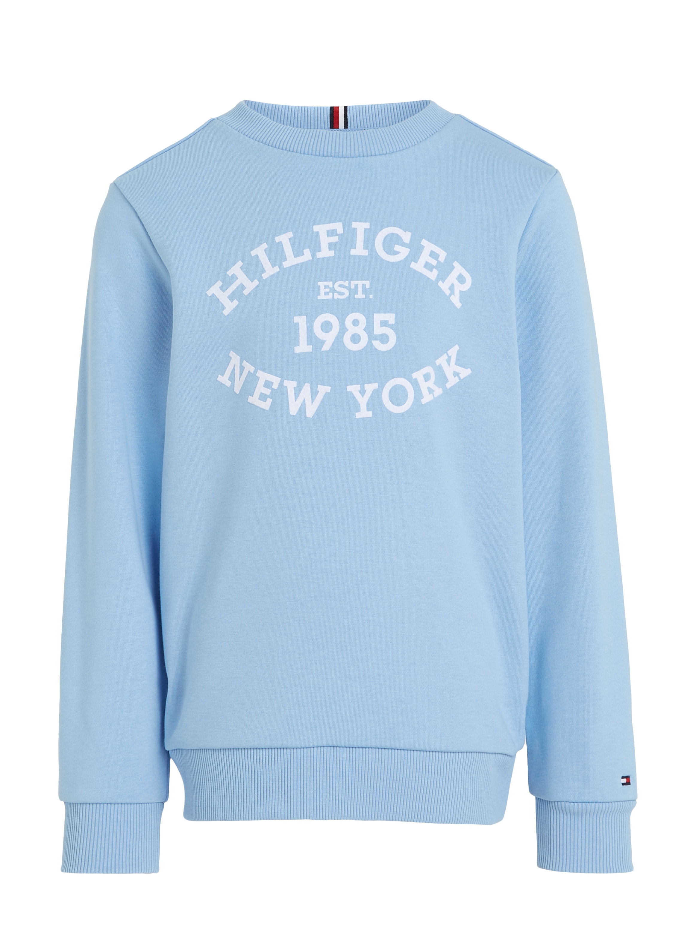 Tommy Hilfiger Sweatshirt »MONOTYPE FLOCK REG SWEATSHIRT«, Kinder bis 16 Jahre mit Logoschirftzug