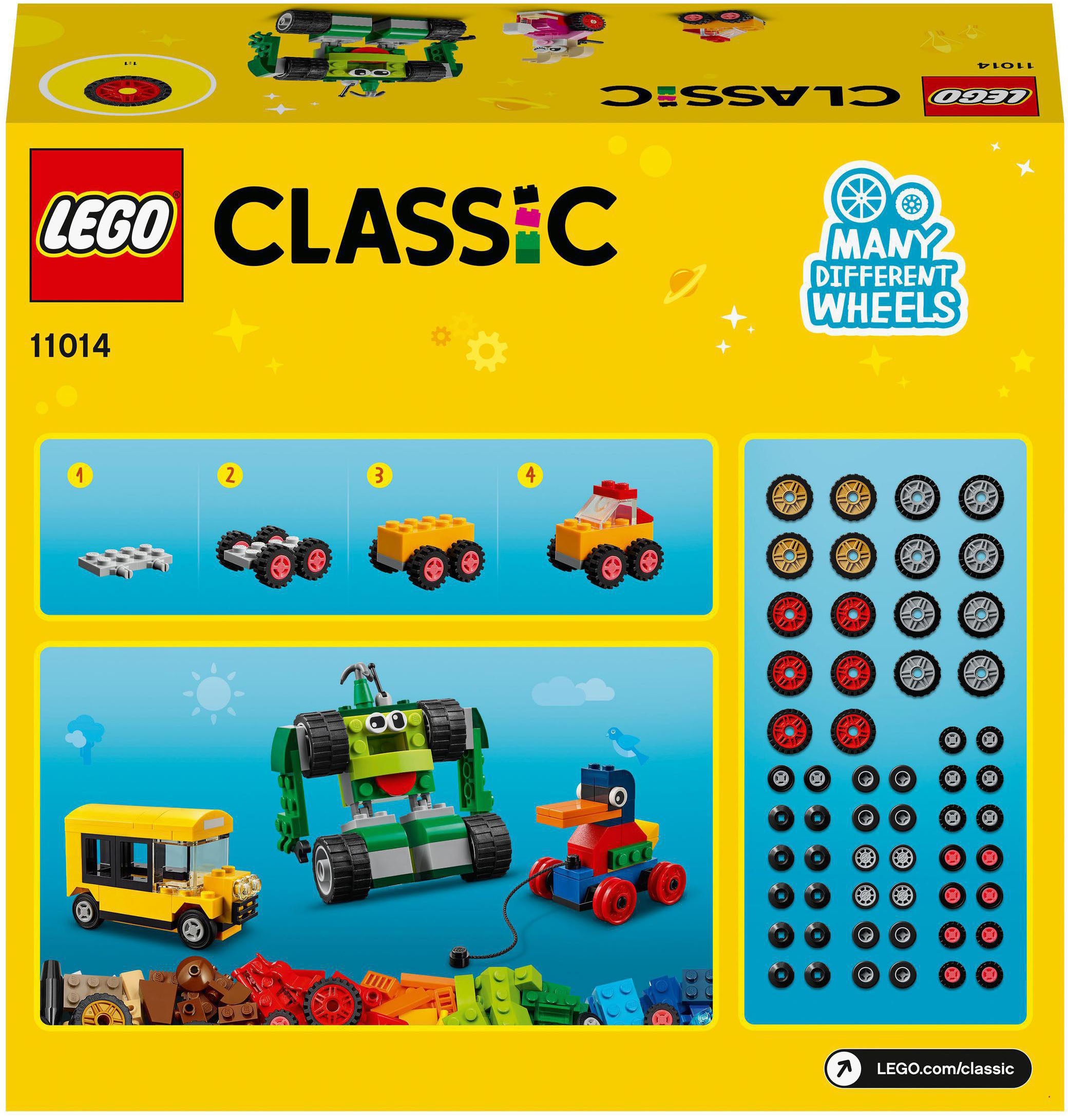 LEGO® Konstruktionsspielsteine »Steinebox mit Rädern (11014), LEGO® Classic«, (653 St.), Made in Europe