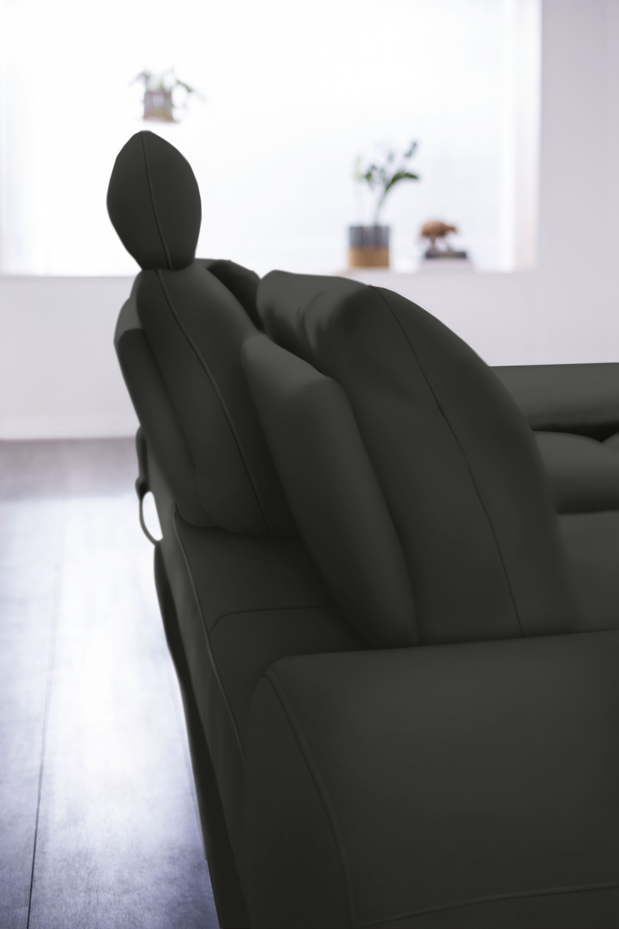 W.SCHILLIG Ecksofa »valentinoo, Designsofa, bequem, elegant und zeitlos, L-Form«, (Set), inklusive Hocker, mit Sitztiefenverstellung, Breite 299 cm
