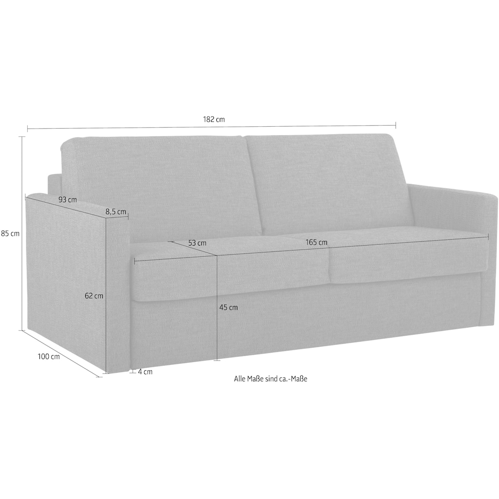 Places of Style Schlafsofa »GOLDPOINT 182cm, Dauerschläfer, Liegefläche 140/200 cm,«