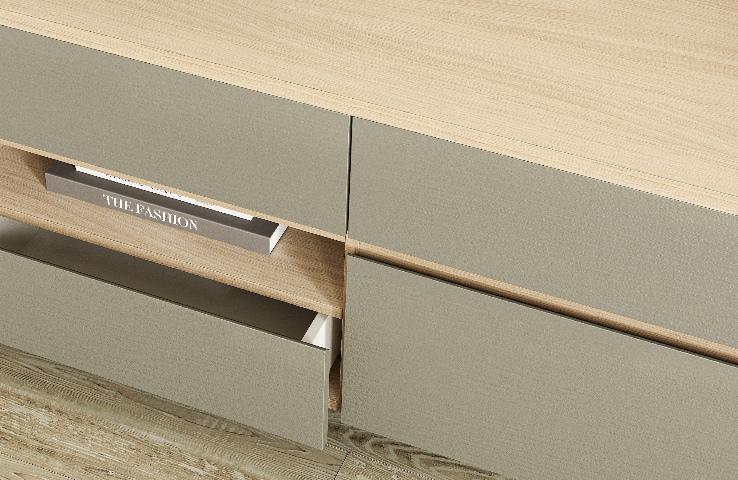 Home affaire Wohnwand »Stranda, moderne Anbauwand, Komplettset im Scandi-Style«, (3 St.), enthält Lowboard, Highboard und Wandboard, 324 cm breit