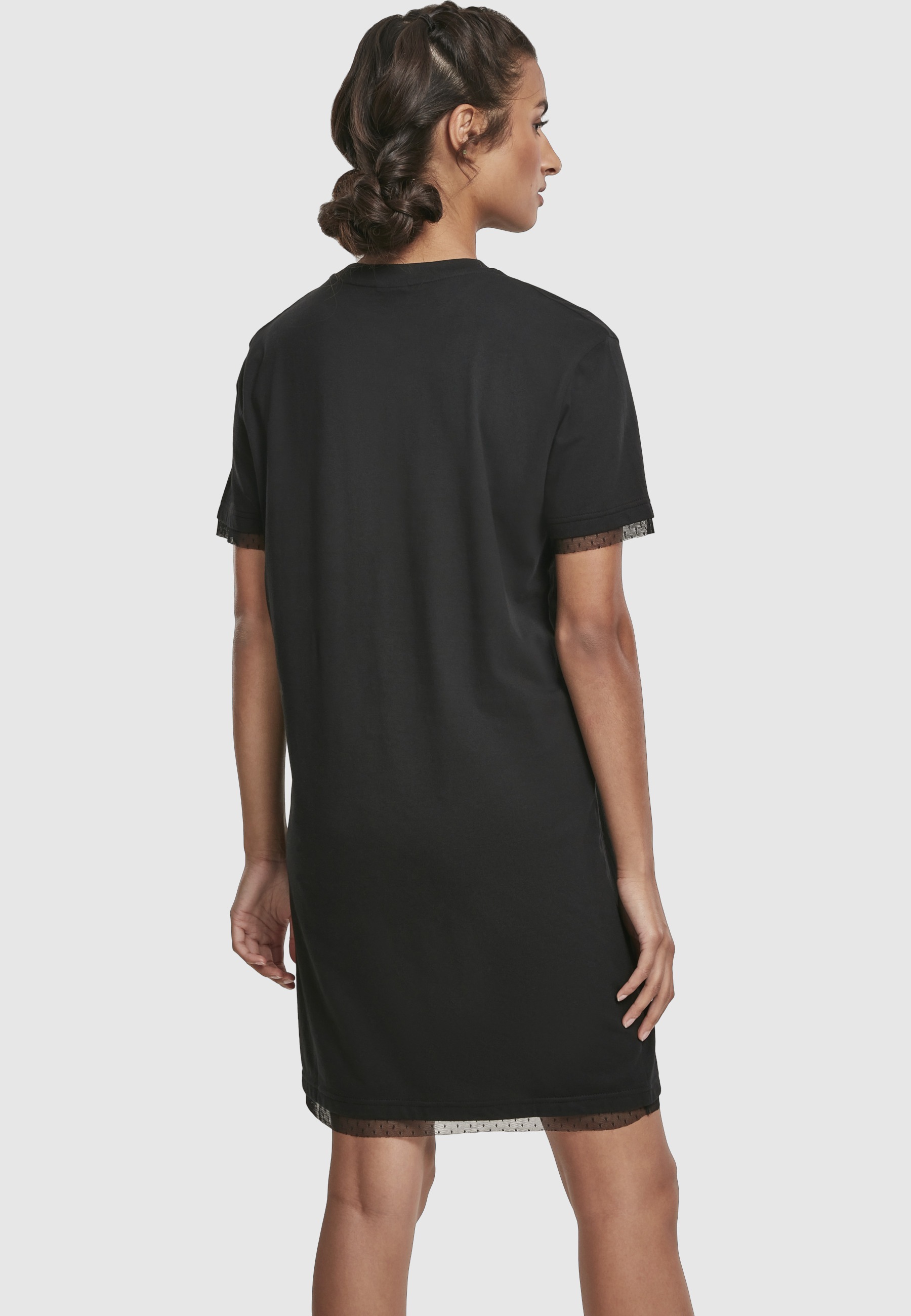 URBAN CLASSICS Shirtkleid »Urban Classics Damen Ladies Boxy Lace Hem Tee Dress« 1 Stk. tlg.