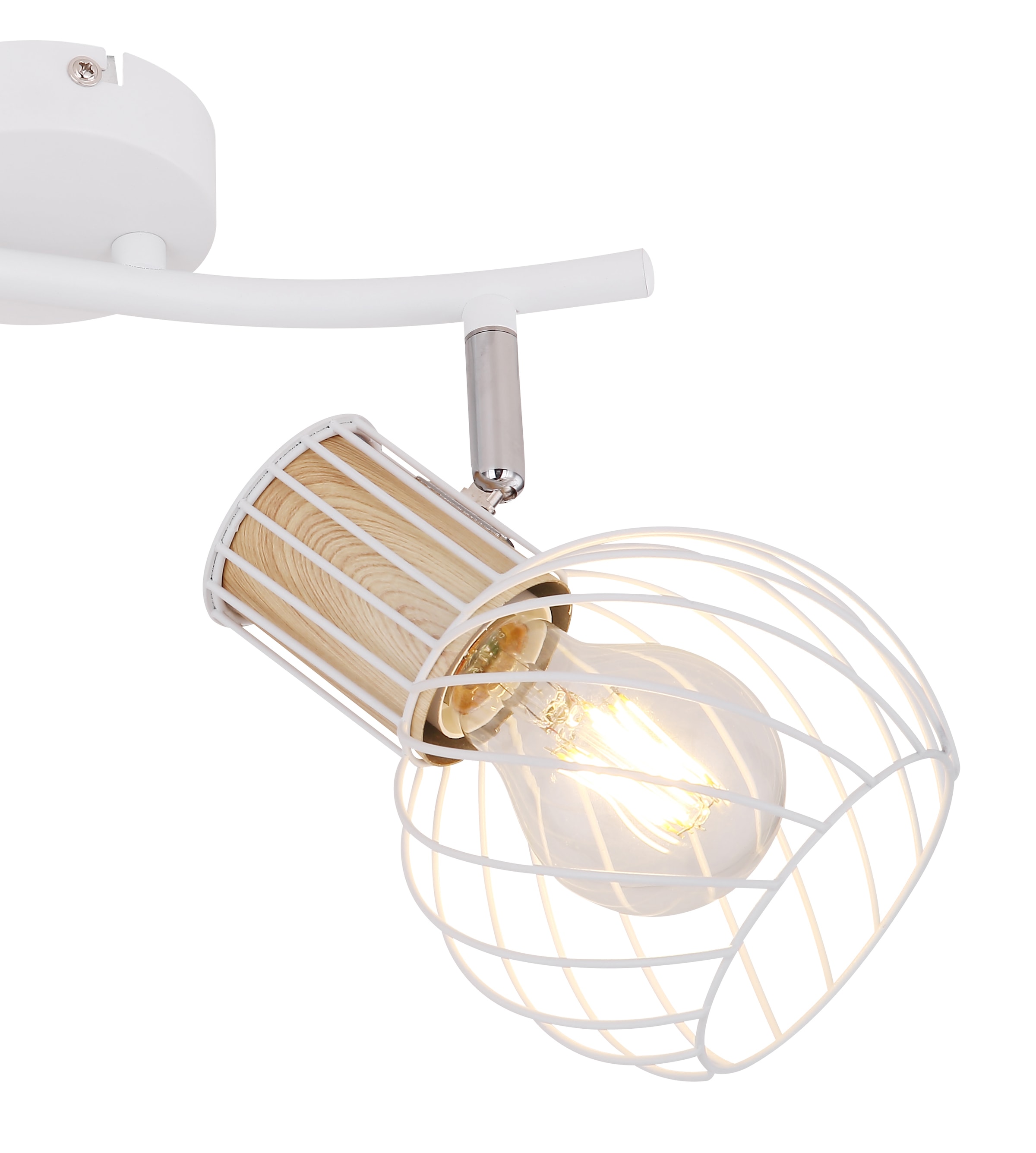 GLOBO LIGHTING Deckenstrahler »LUISE«, Leuchtmittel E27 | ohne Leuchtmittel, Deckenstrahler/weiß/holzoptik/Flur/Wohnzimmer
