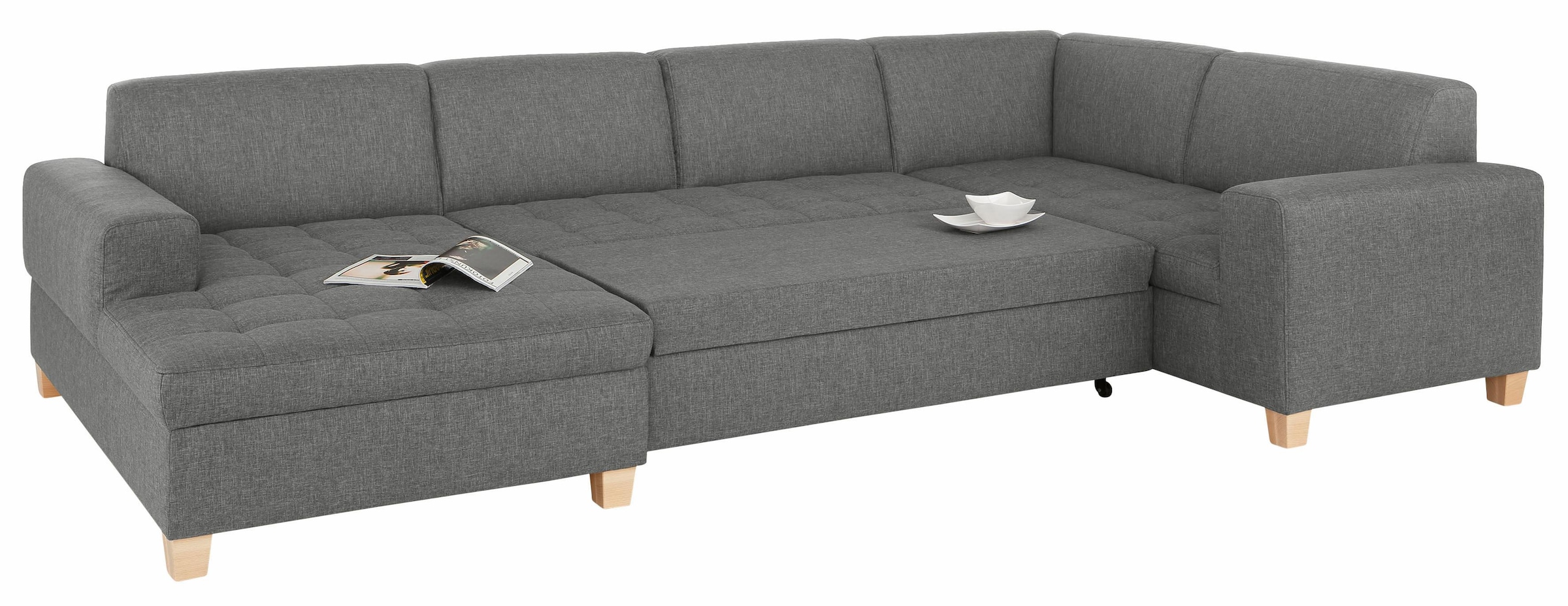 Home affaire Wohnlandschaft »Corby, viel Platz und Komfort, U-Form« wahlwei günstig online kaufen