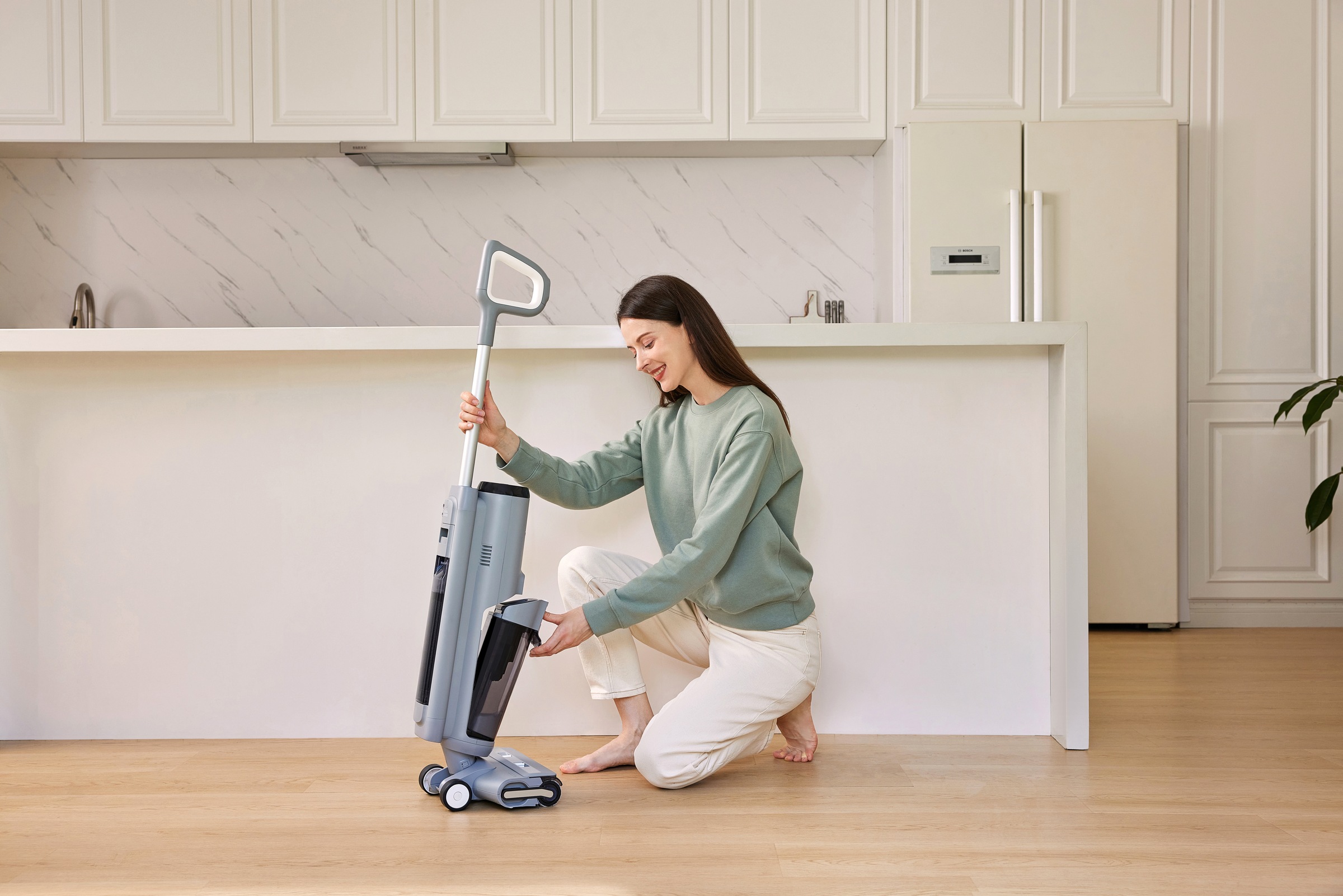 Tineco Nass-Trocken-Sauger »Tineco iFLOOR 5 Breeze mit automatischer Selbstreinigung« beutellos, 35 Min Akku, Tierhaarfilter, Hartbodenreiniger, Doppeltank