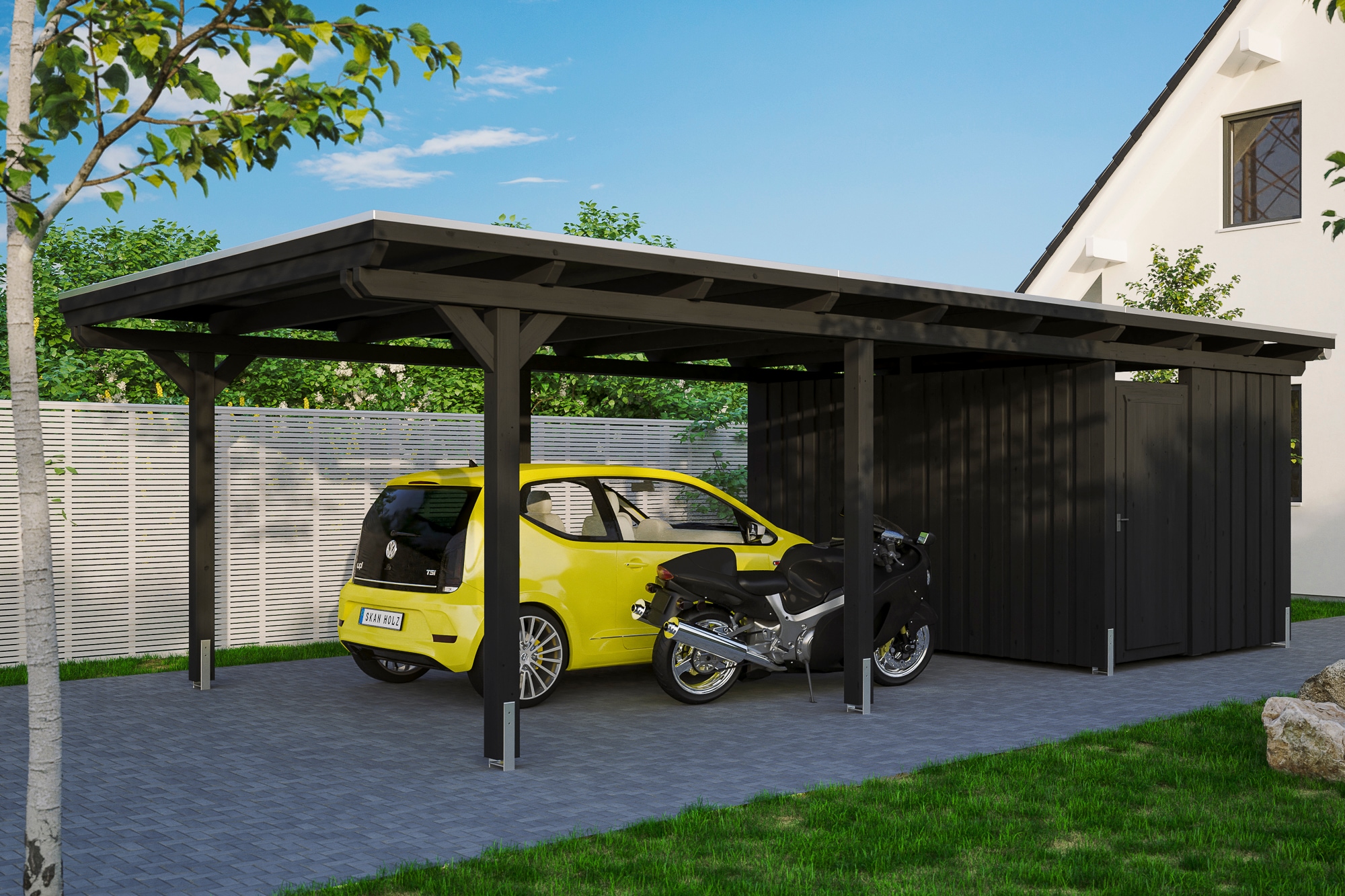 Skanholz Einzelcarport »Emsland«, Holz, 341 cm, Anthrazit
