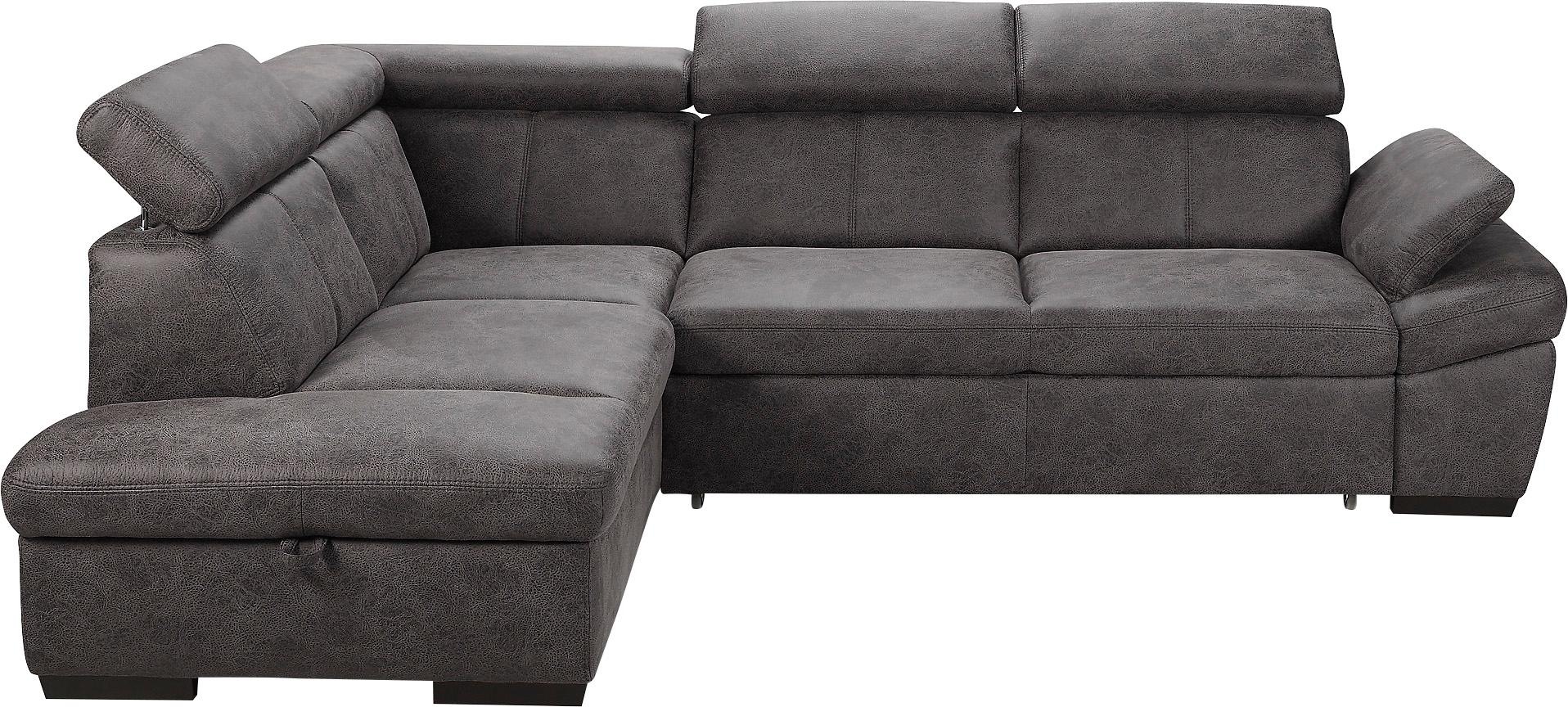 exxpo - sofa fashion Ecksofa »Salerno, klassisch modernes Funktionssofa, hoher Sitzkomfort, L-Form«, inkl. Kopf- und Armteilverstellung, wahlweise mit Bettfunktion
