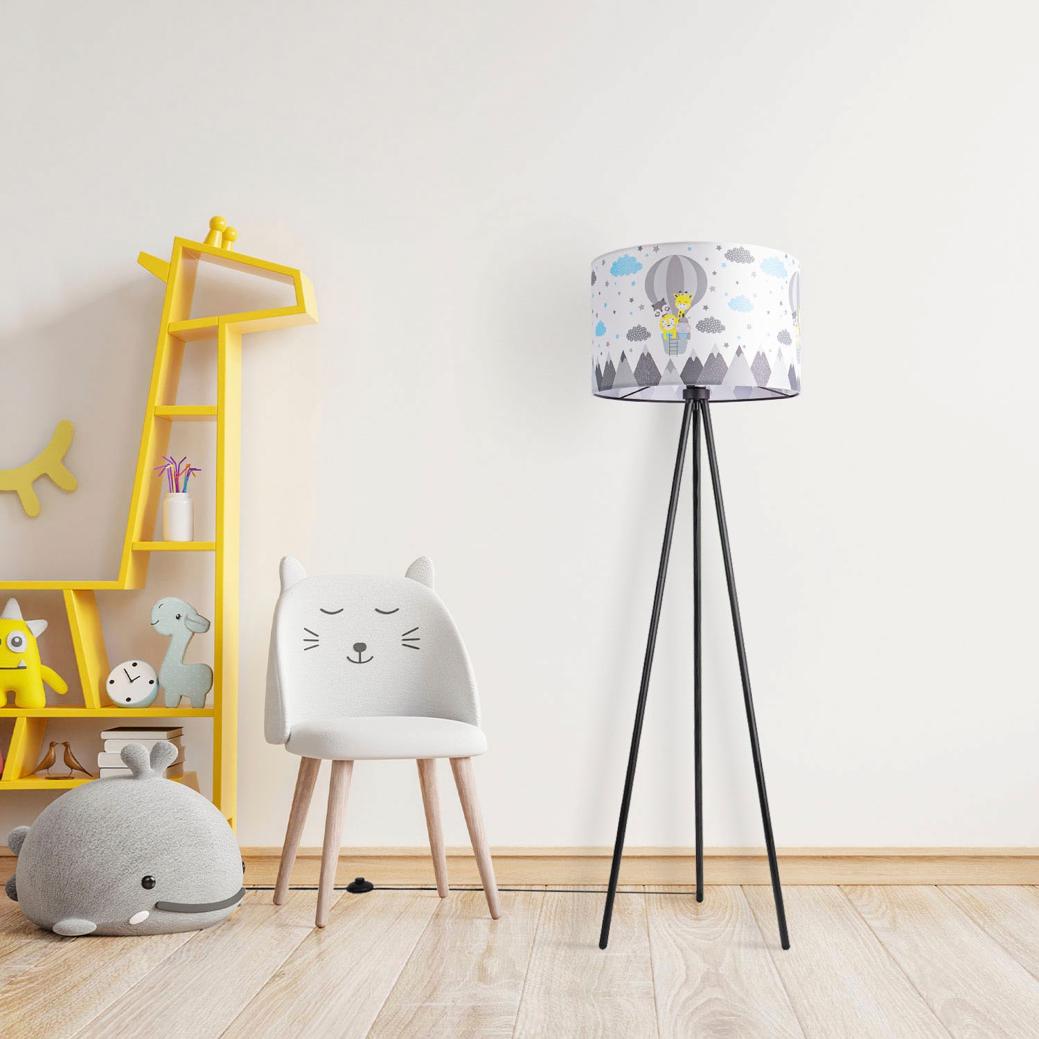 Paco Home Stehlampe »Trina Cosmo«, Leuchtmittel E27 | ohne Leuchtmittel, Lampe Kinderzimmer Kinderlampe Babyzimmer E27 Heißluftballon Tiere