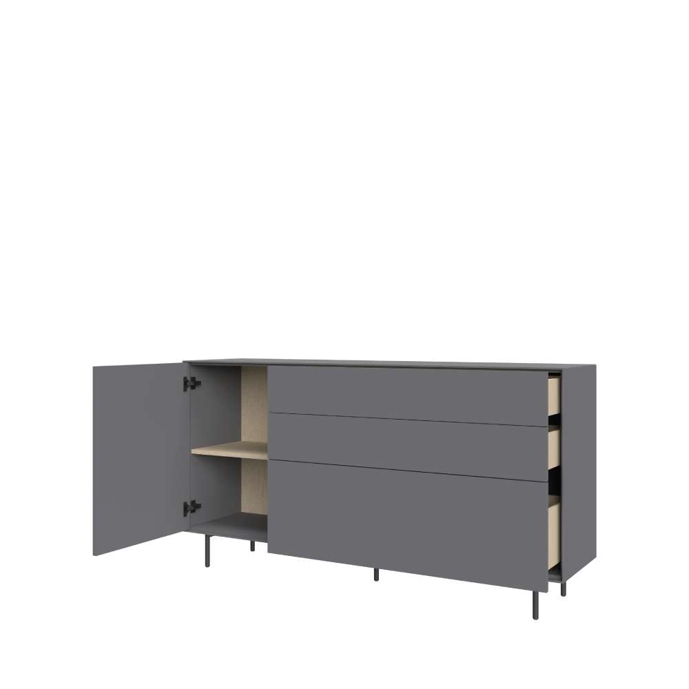 LeGer Home by Lena Gercke Sideboard »Essentials, Kommode, Anrichte, Kombikommode, Schrank mit Metallfüßen« Breite: 111 cm, UV lackiert, Push-to-open-Funktion