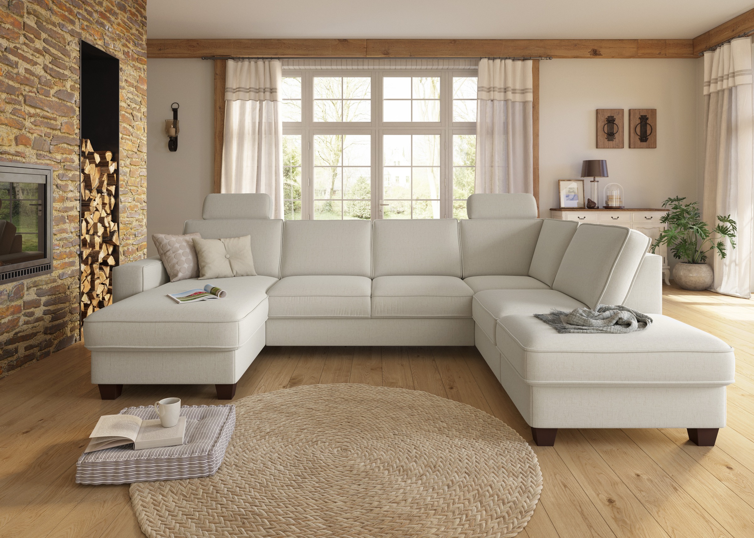 Home affaire Wohnlandschaft »County U-Form« wahlweise Ottomane links oder r günstig online kaufen